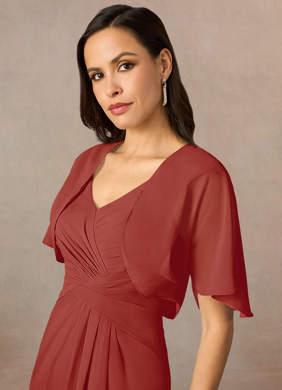 front Azazie Matching Color Salome Chiffon Wrap