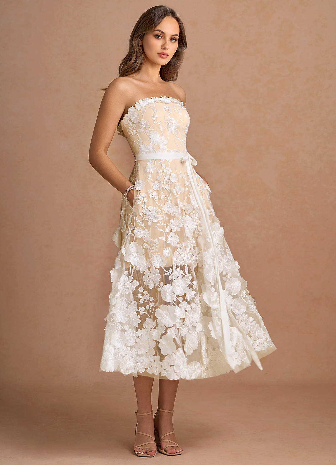 Sherri White Floral Midi Dress image4