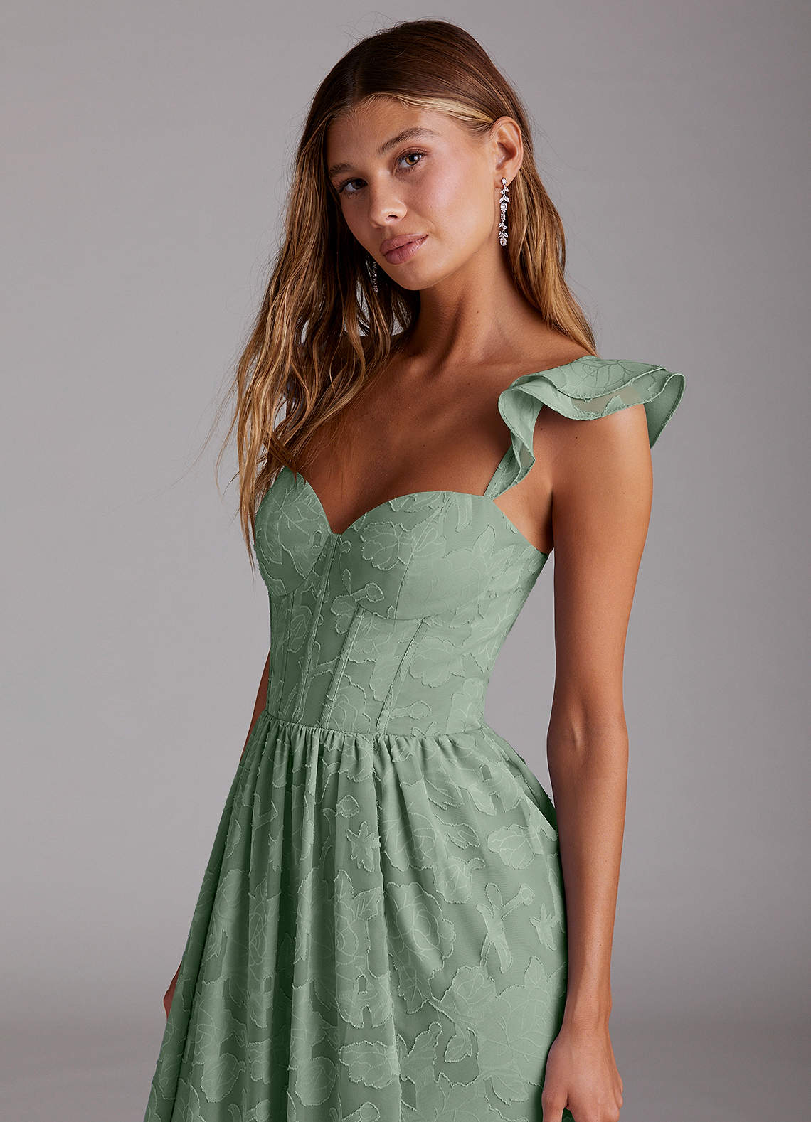 Candice Matcha Corset Maxi Dress | Azazie
