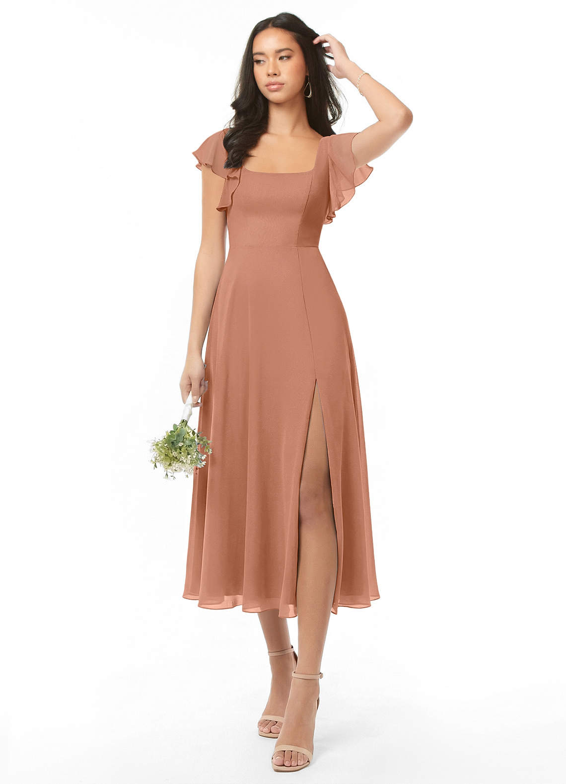 azazie bronzer bridesmaid dresses Azazie Stella Bronzer Stretch Satin Bridesmaid Dresses