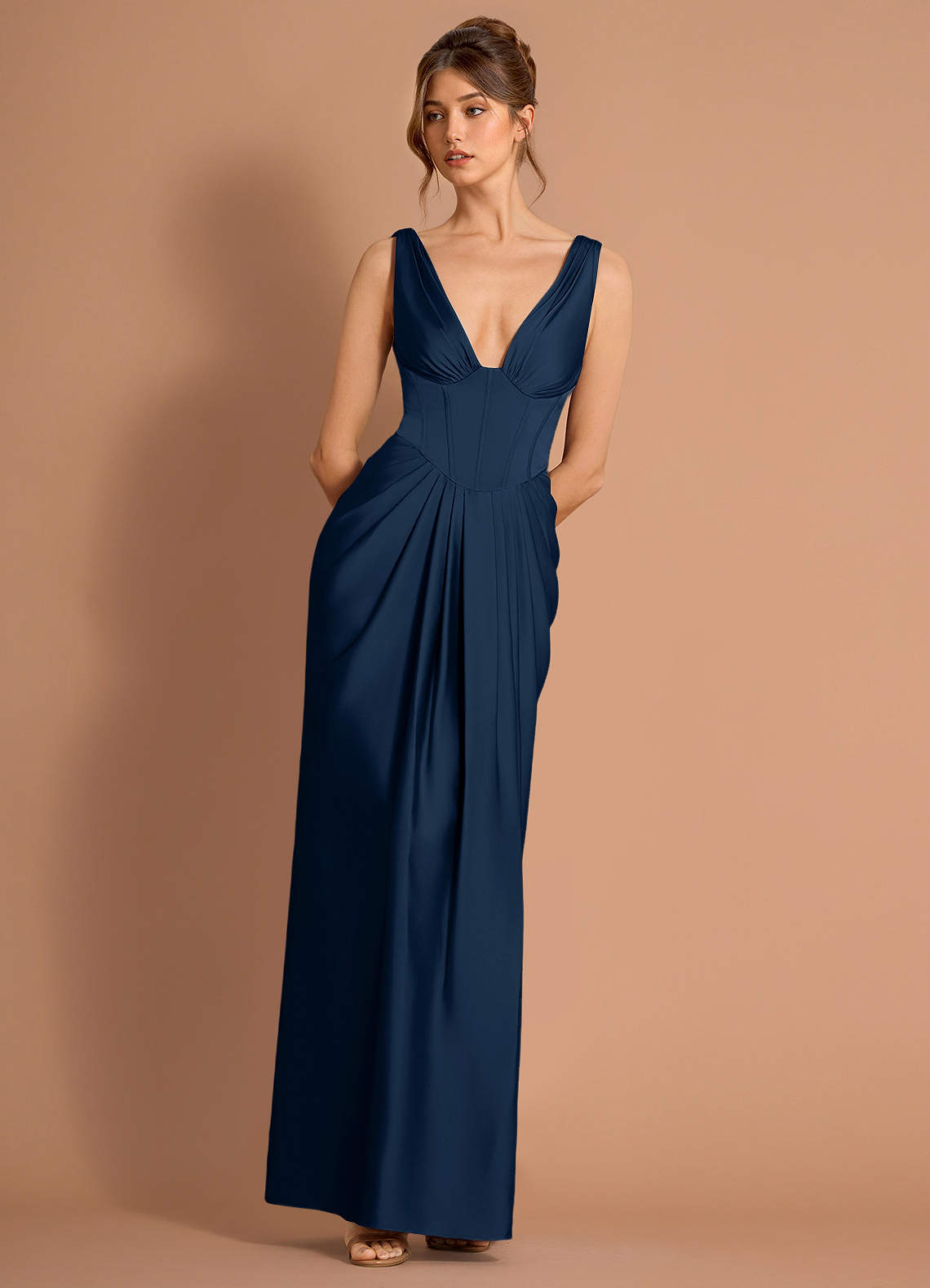 long sleeve long prom dresses Off-the-Shoulder Long-Sleeve Shimmer Dress Lilac / XSmall With a sweeping train look-raelyn-maxi-dress-navy Shoe size:36 Simple pink satin mermaid