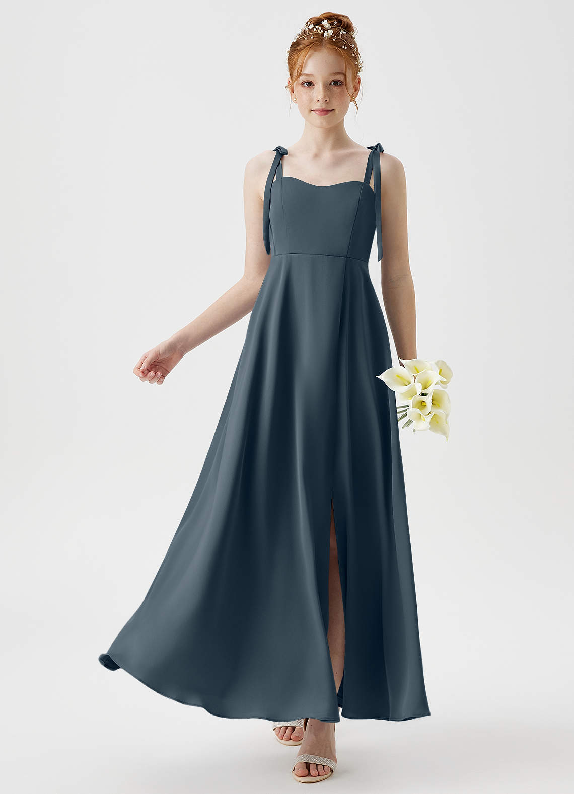 Azazie Rosey Junior Twilight A-Line Sweetheart Neckline Stretch Satin Dress image1