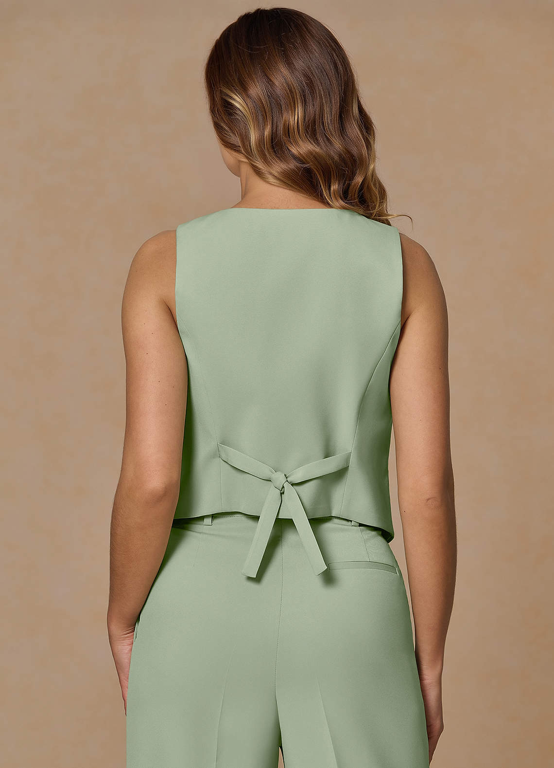 front Rowan Dusty Sage Refined Weave Performance vest