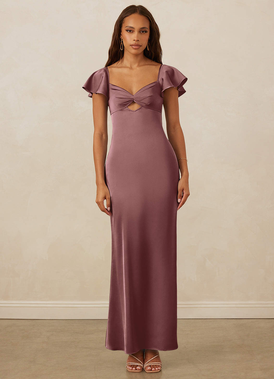 Christian Siriano Bridal for Azazie 1005 Bridesmaid Dresses Vintage Mauve Sheath Sweetheart Neckline Stretch Satin Dress image1