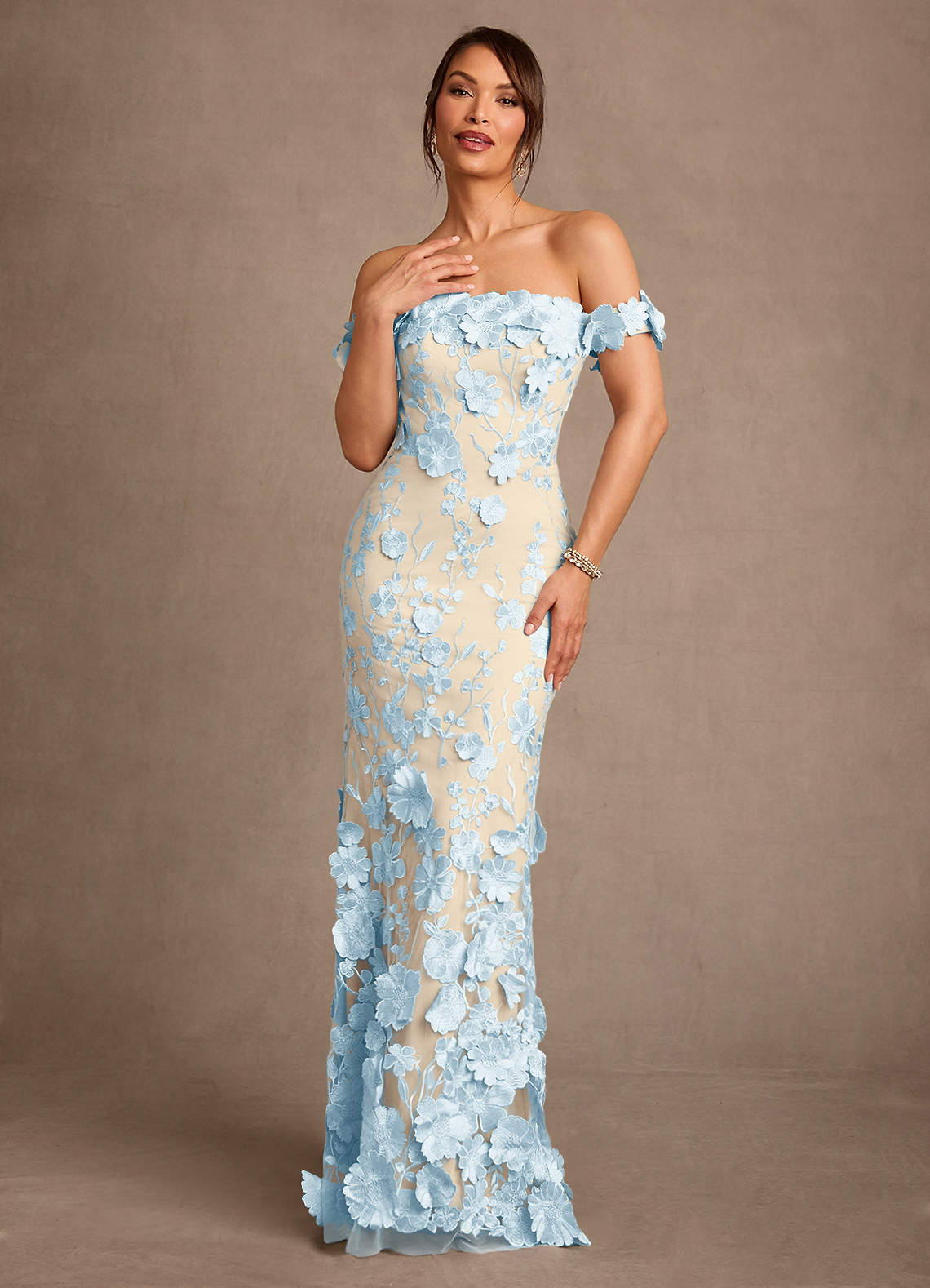 blue champagne dress Cavosen Womens Champagne Dresses for Wedding Blue Lace Appliques Elegant Short Sleeve Midi Dress Round Neck Solid Knee Length Dress Flowy Hollow Out