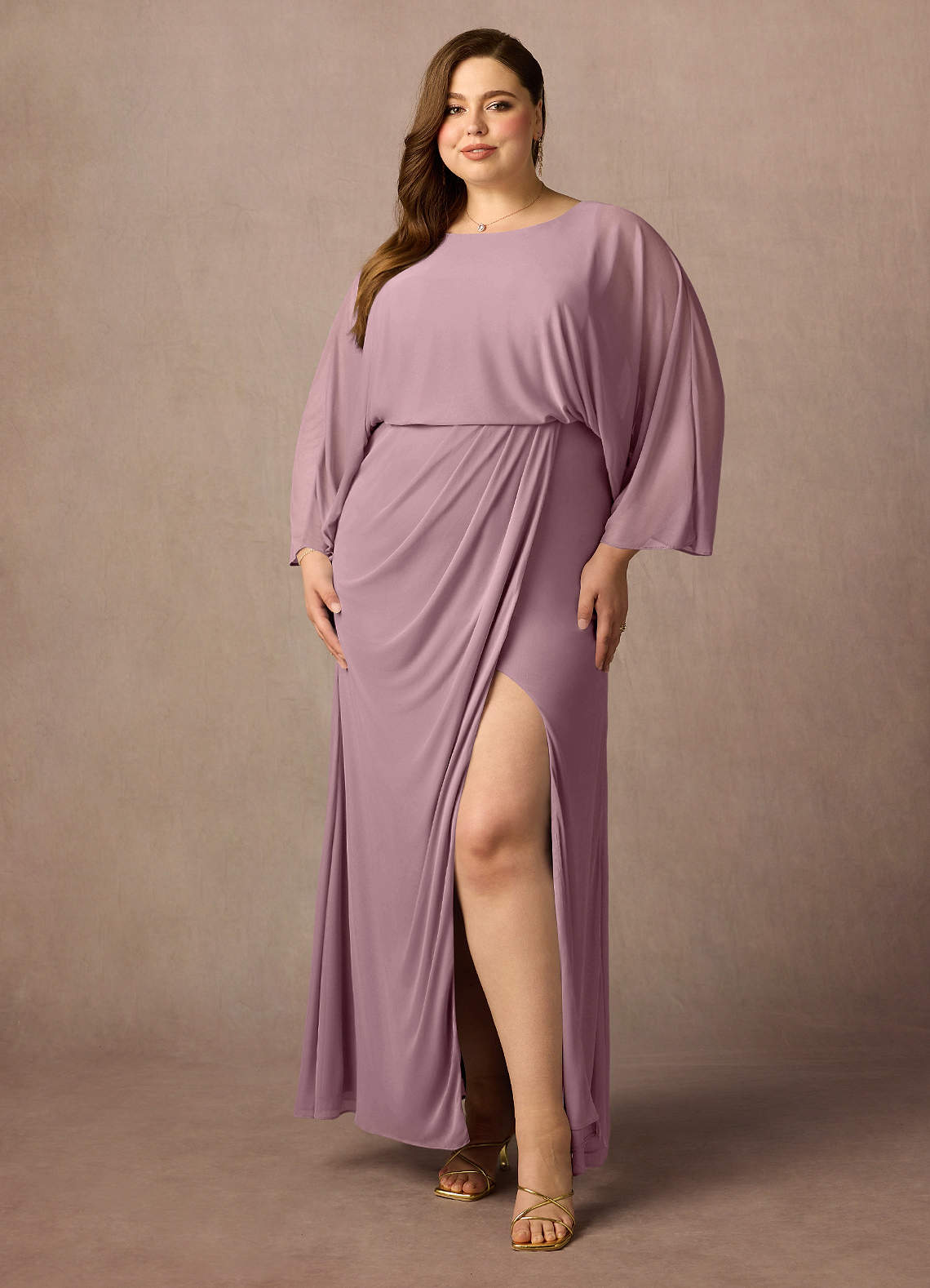 Azazie Ysabella Klänningar till brudens mor Klänning Sjöjungfru i Maska Plisserad Dammig Ros image1