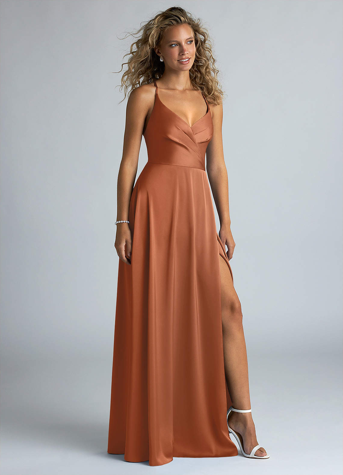 Copper Azazie Davis Bridesmaid Dresses | Azazie