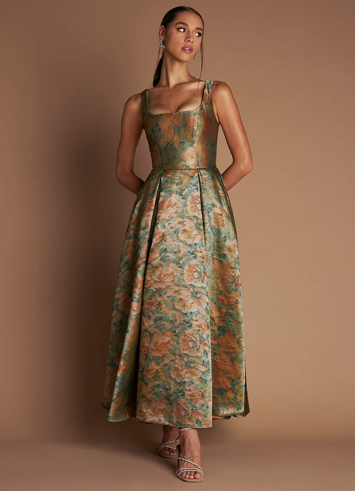 Ainslee Vintage Teal Maxi Dress | Azazie