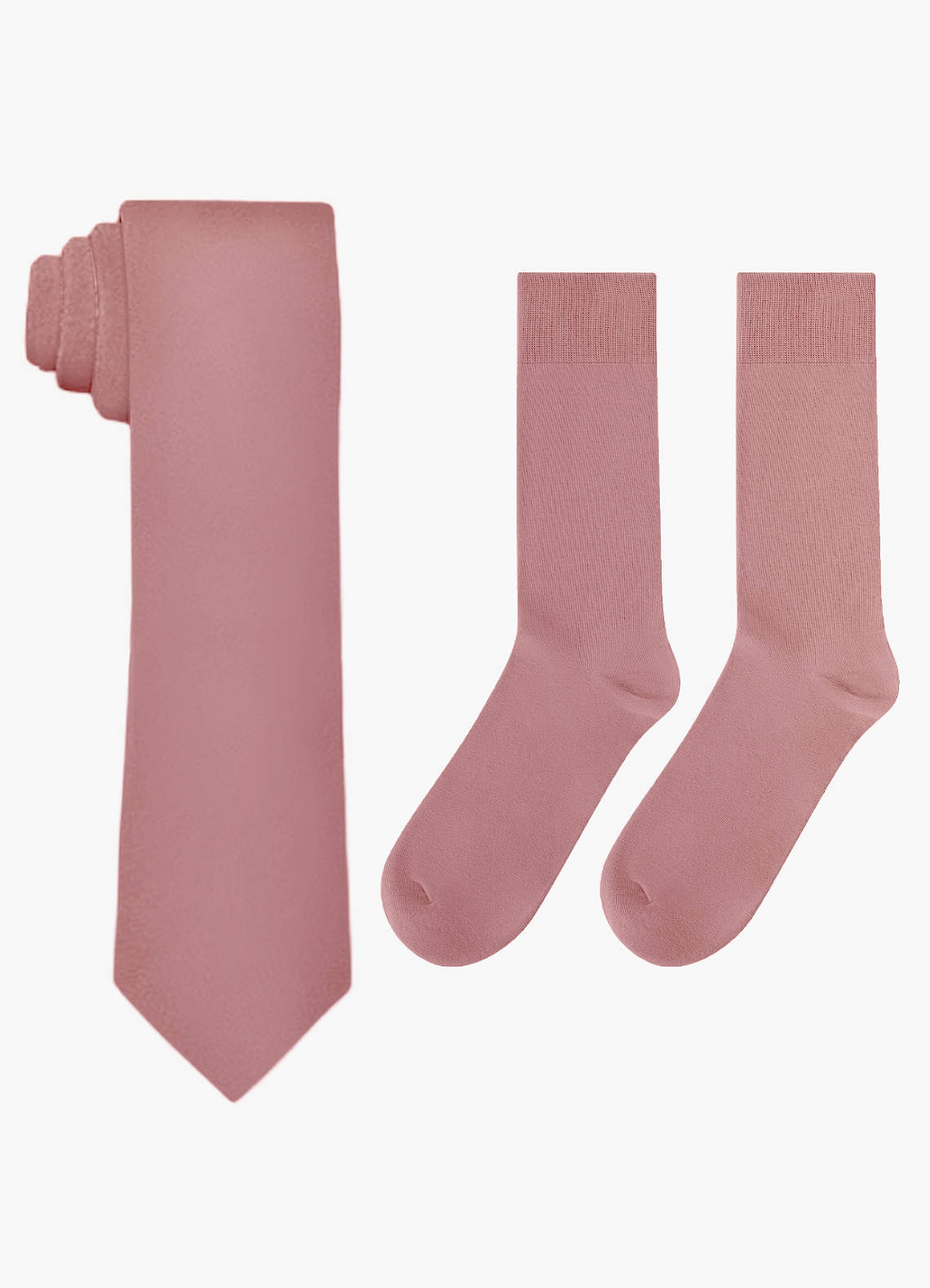 front Matching Matte Satin Wide Tie and Cotton Socks Set