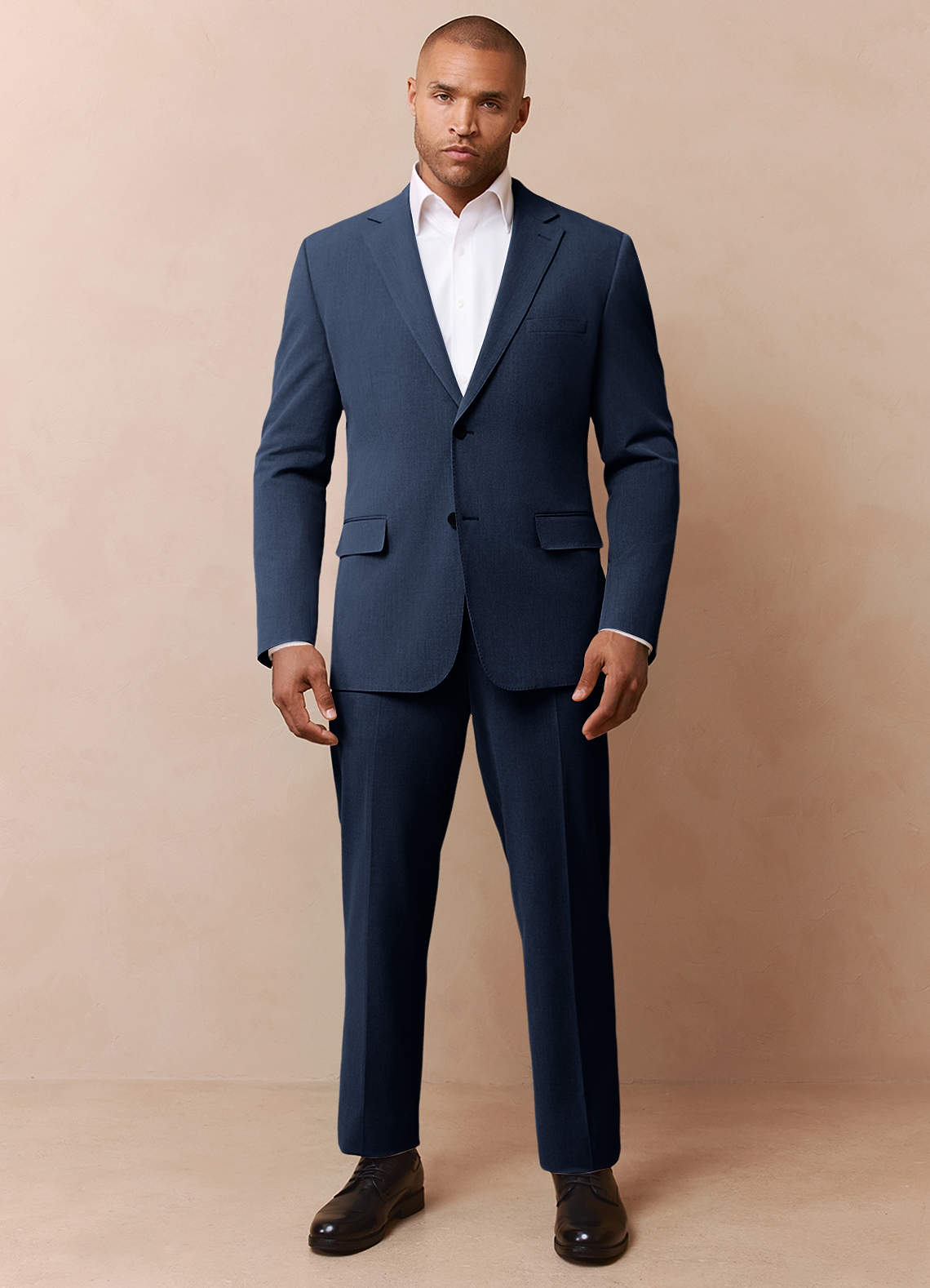 front James Dark Navy Structured Stretch Suit
