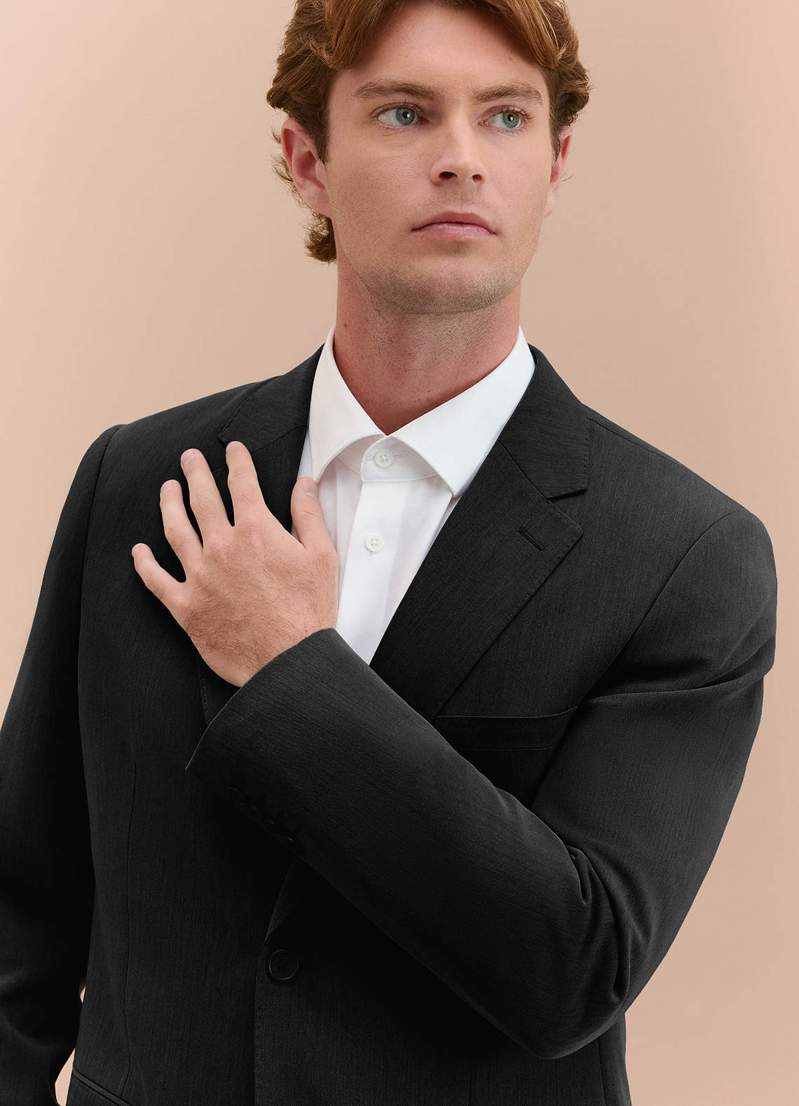 front William Black Comfort Blend  Suit Jacket