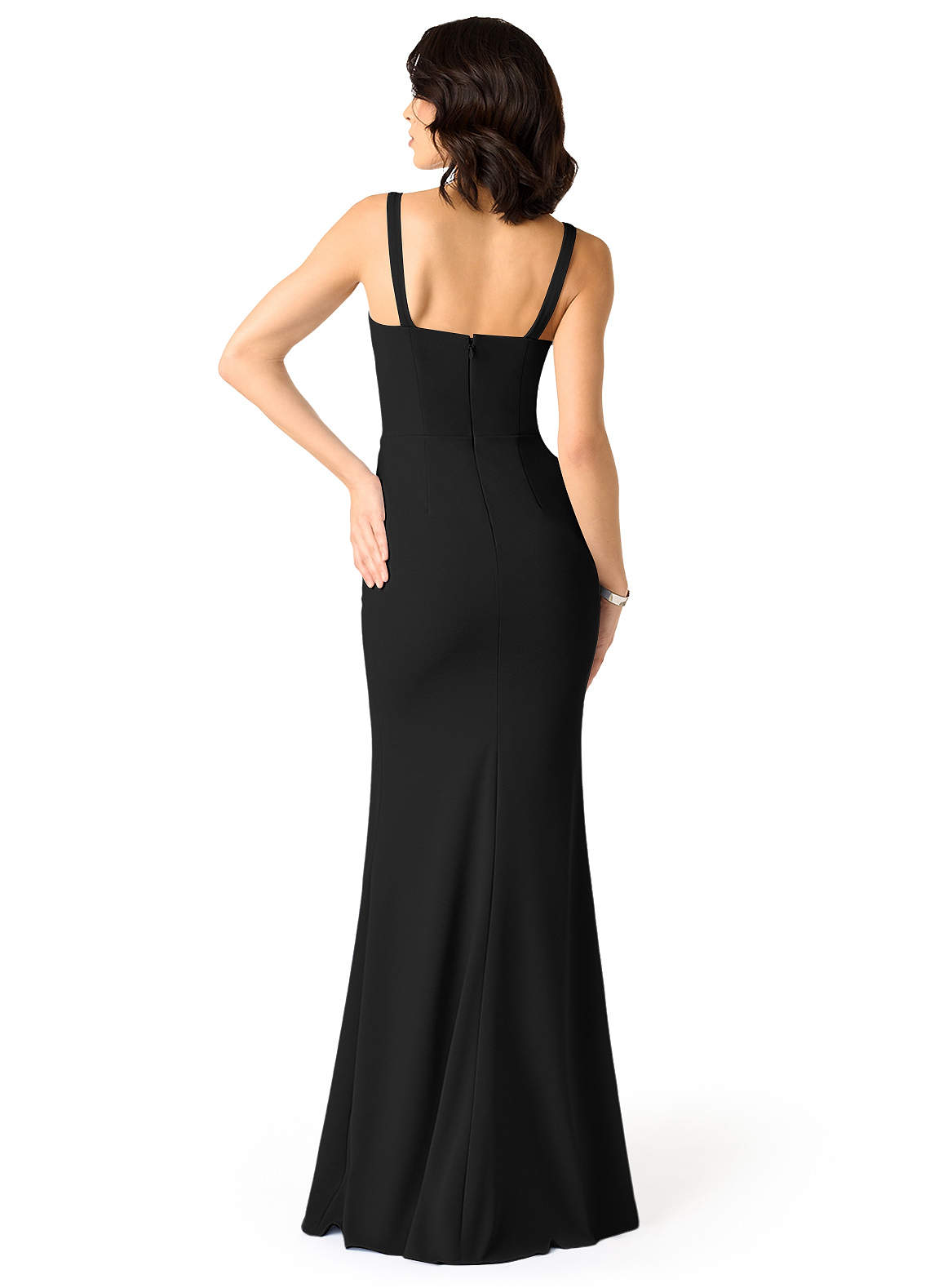 Azazie Gianetta Ready to Ship Black Stretch Crepe Bridesmaid Dresses |  Azazie
