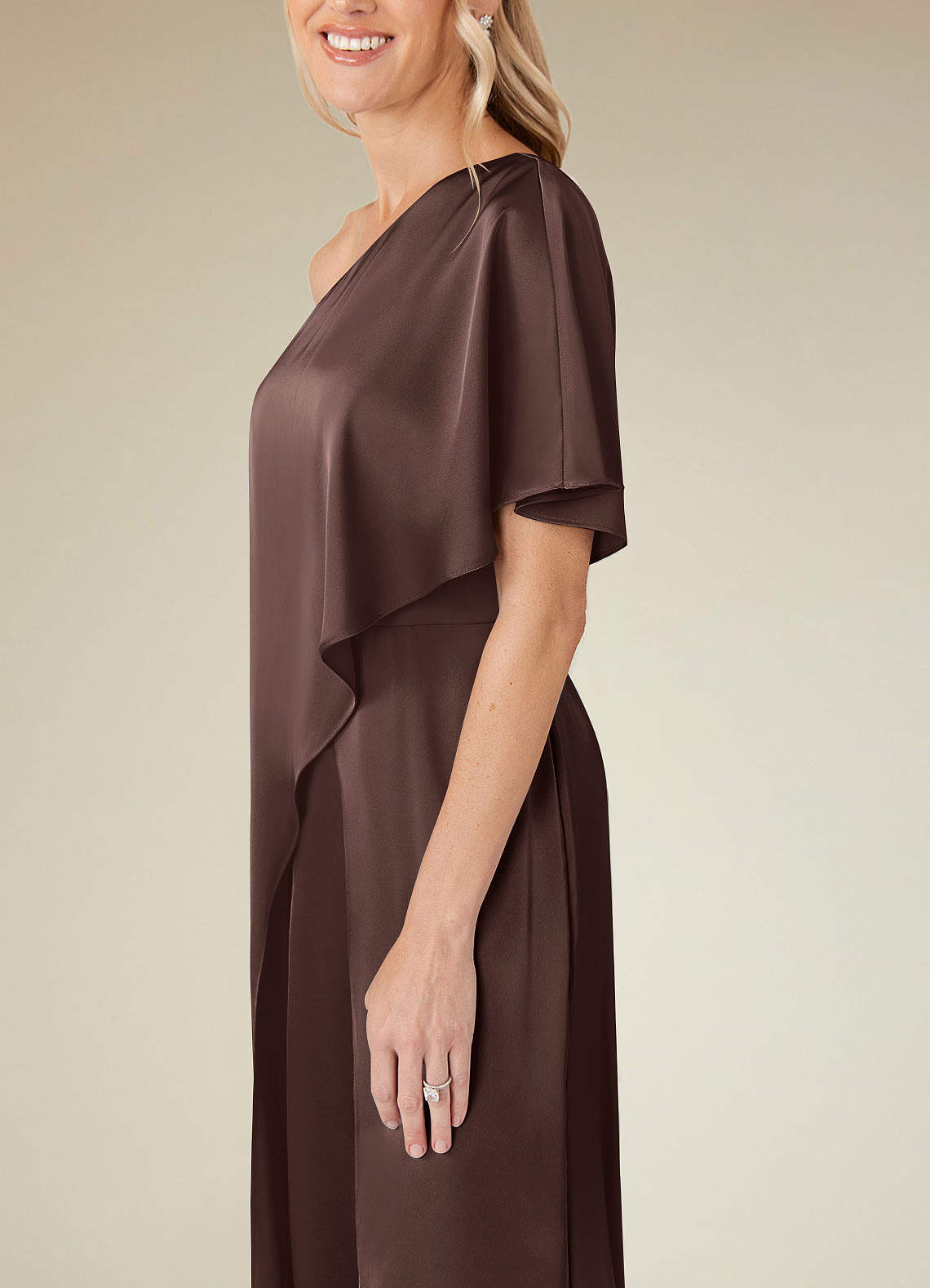 Azazie Hagretta vestidos de madre de la novia Vestido de Ganache de Satén Elástico de Mono/Traje de pantalón image12