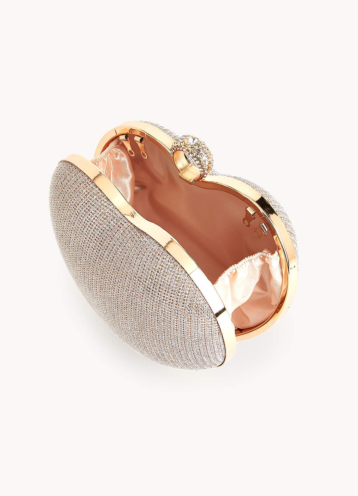 front Shimmering Heart Clutch