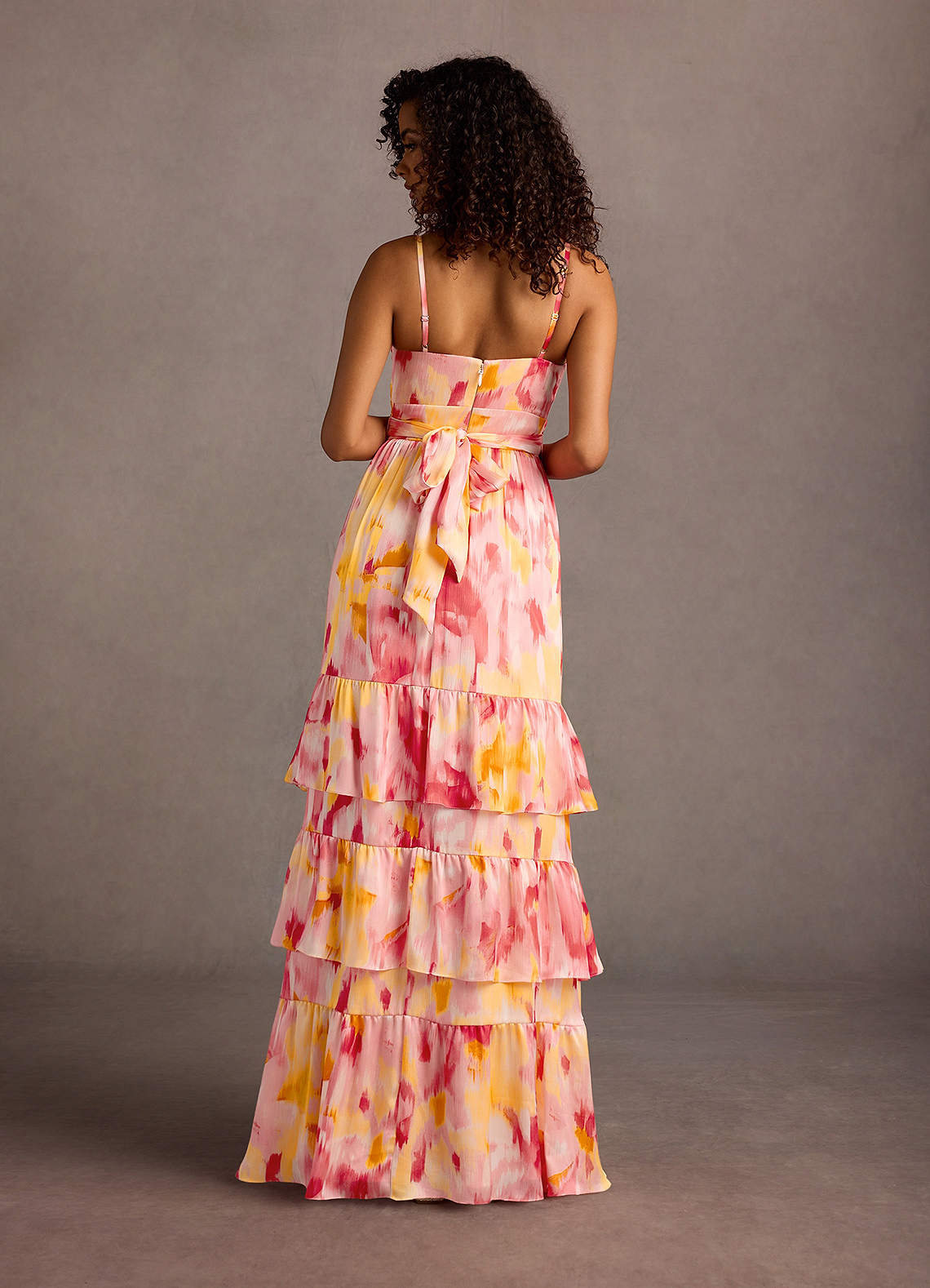 Lela Pink Sunset Print Maxi Dress Atelier Dresses | Azazie