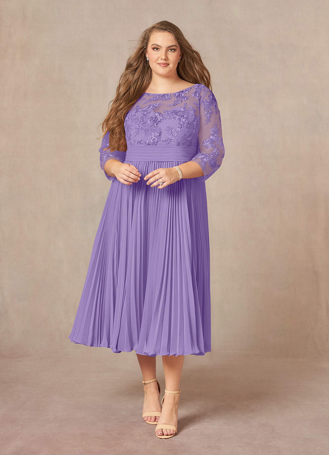 Azazie Tutu Mother of the Bride Dresses Tahiti A-Line Boatneck Lace Chiffon Dress image1