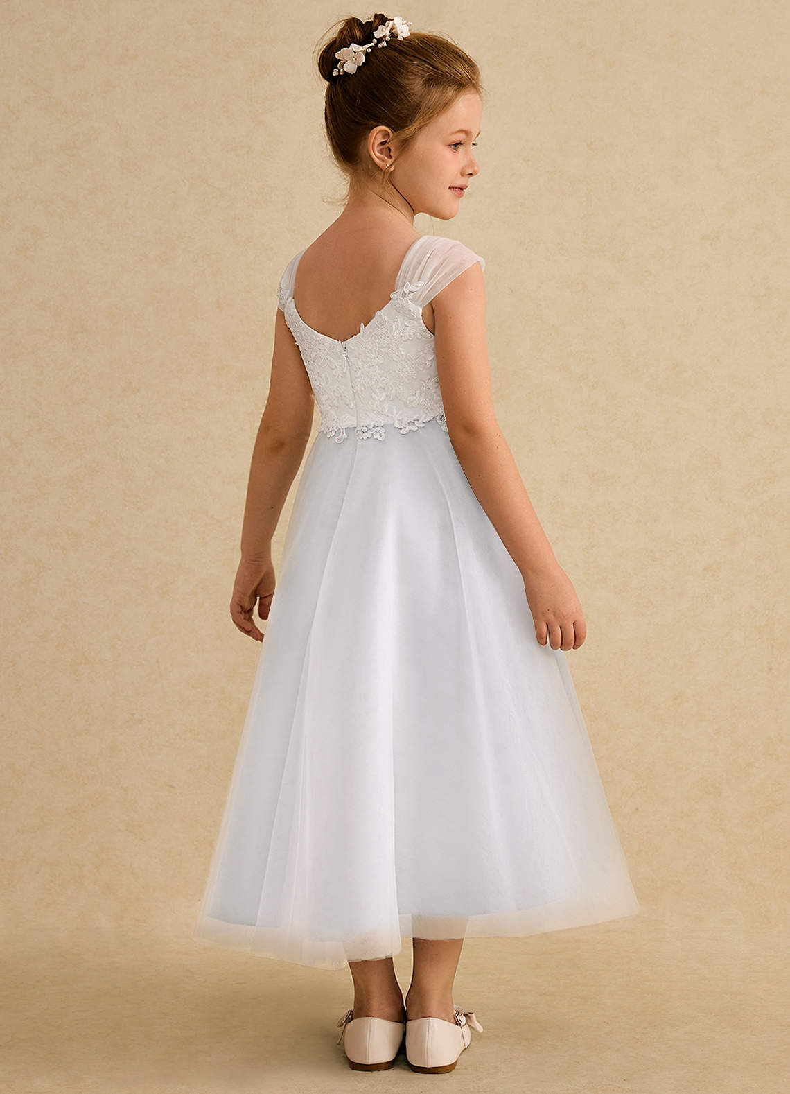 Azazie Momo Ivory White A-Line Lace Dress Ready to Ship | Azazie