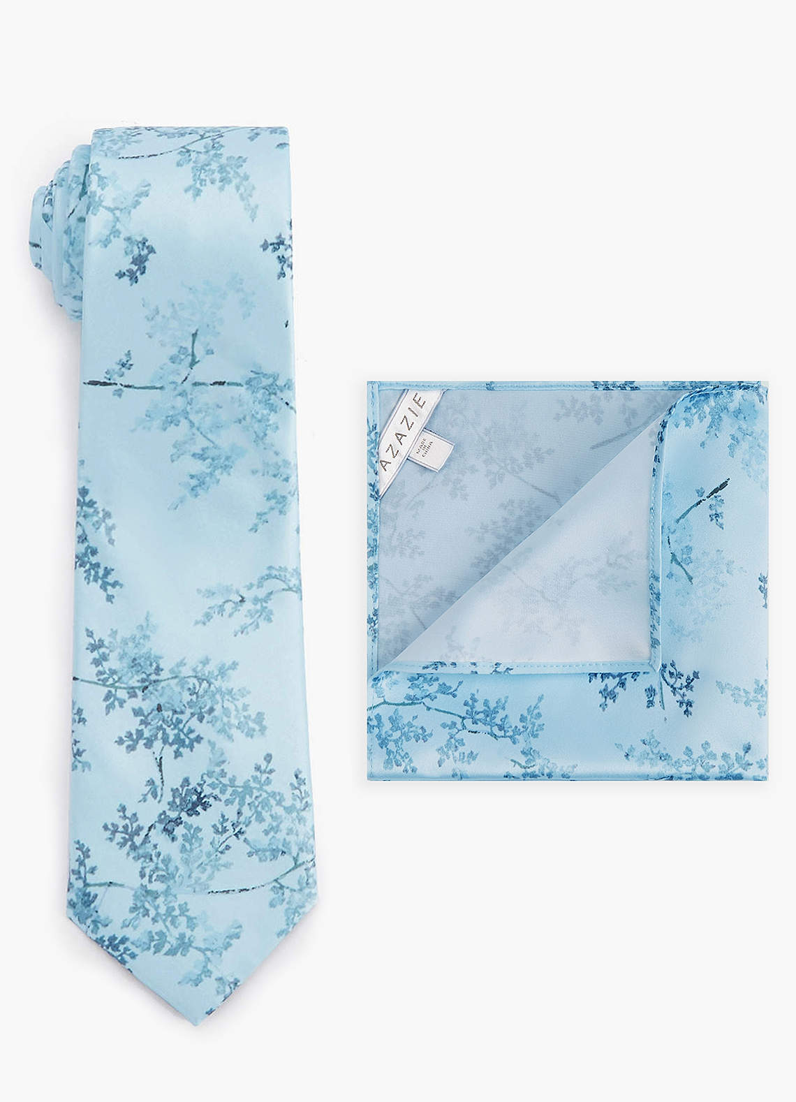 front Matte Satin Wide Tie and Pocket Square Set