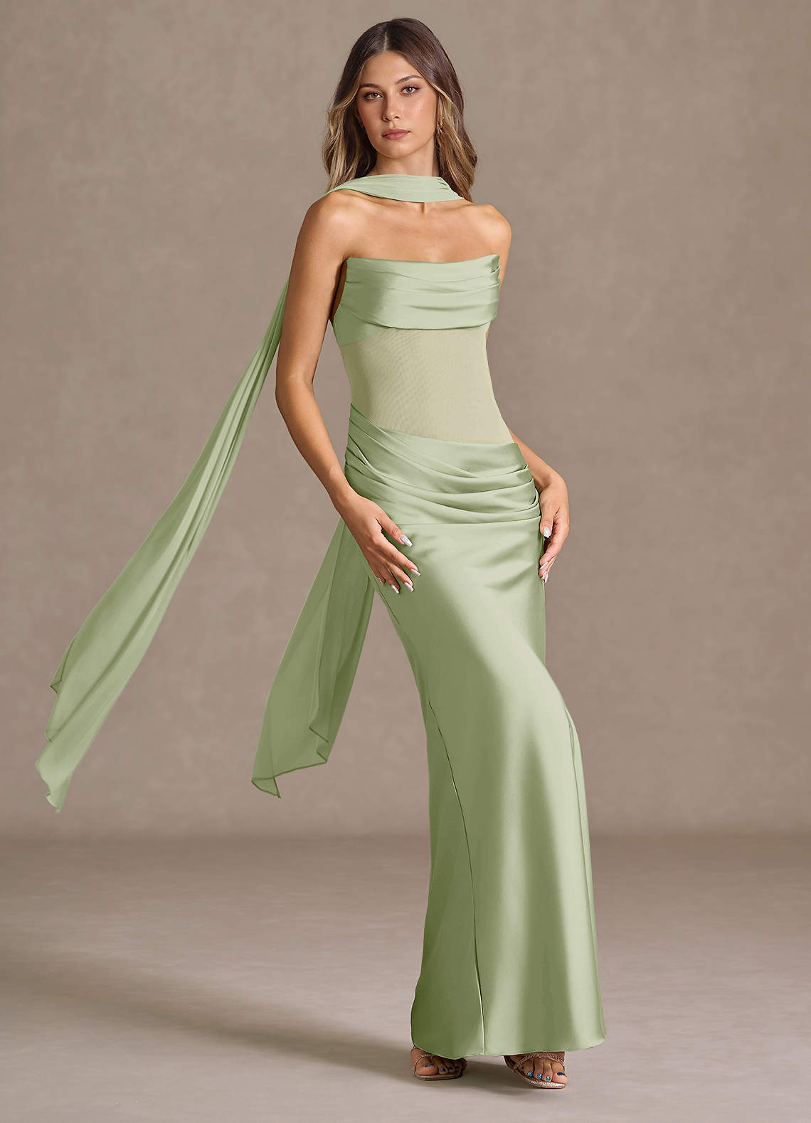 Leonore Light Green Maxi Dress Azazie CA