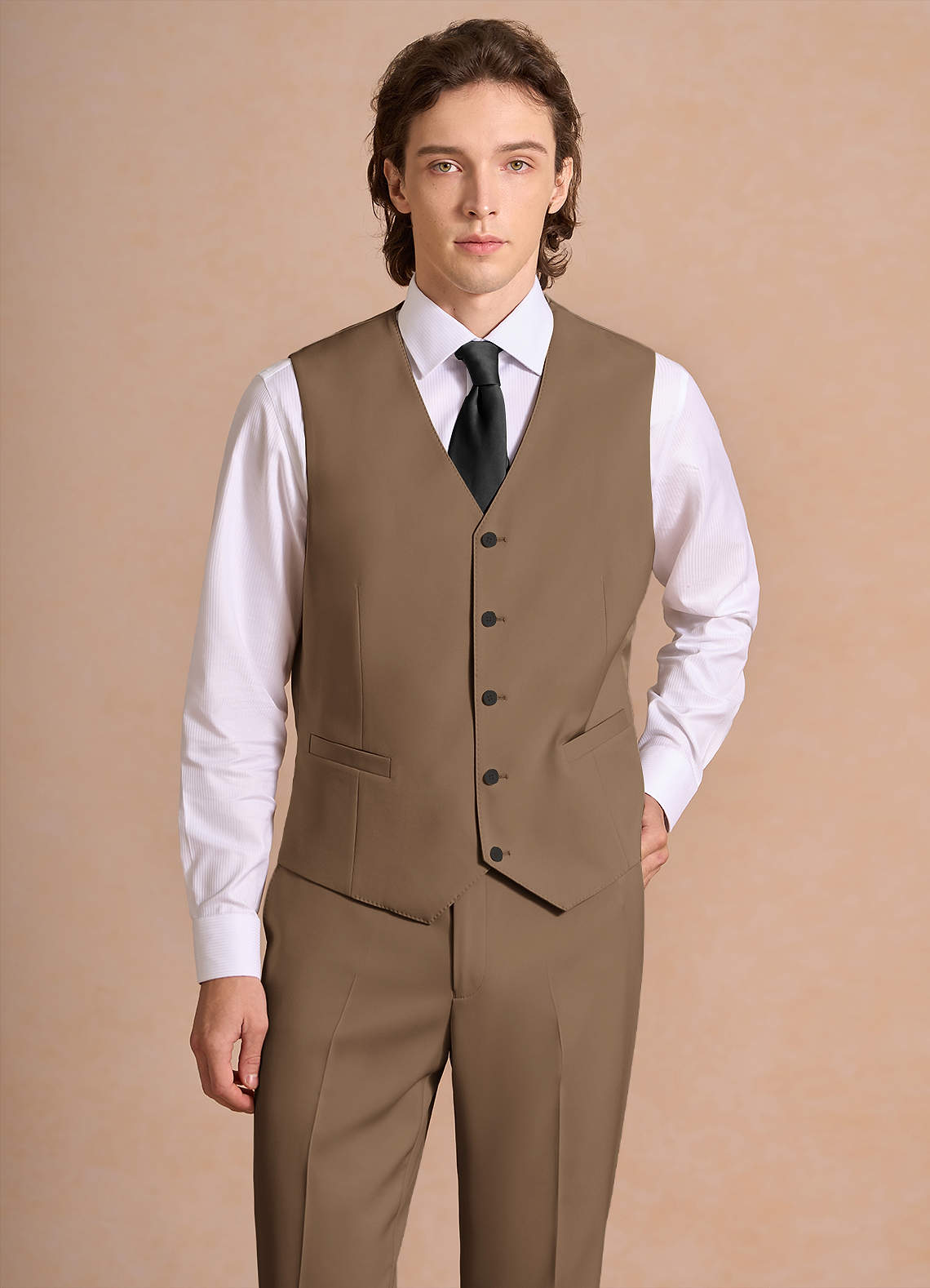 James Truffle Structured Stretch Suit Vest | Classic Short Suit