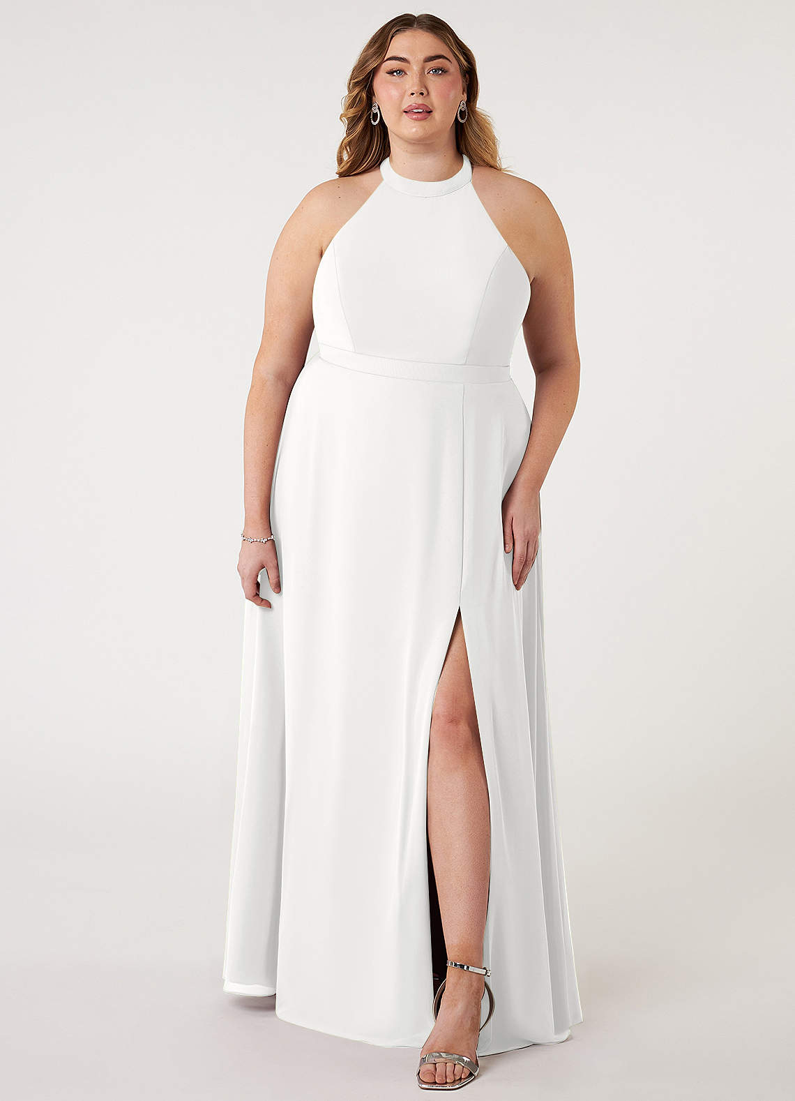 clarice's bridesmaid dresses Azazie A-Line Halter Neck Floor-Length Stretch Satin Bridesmaid Dresses
