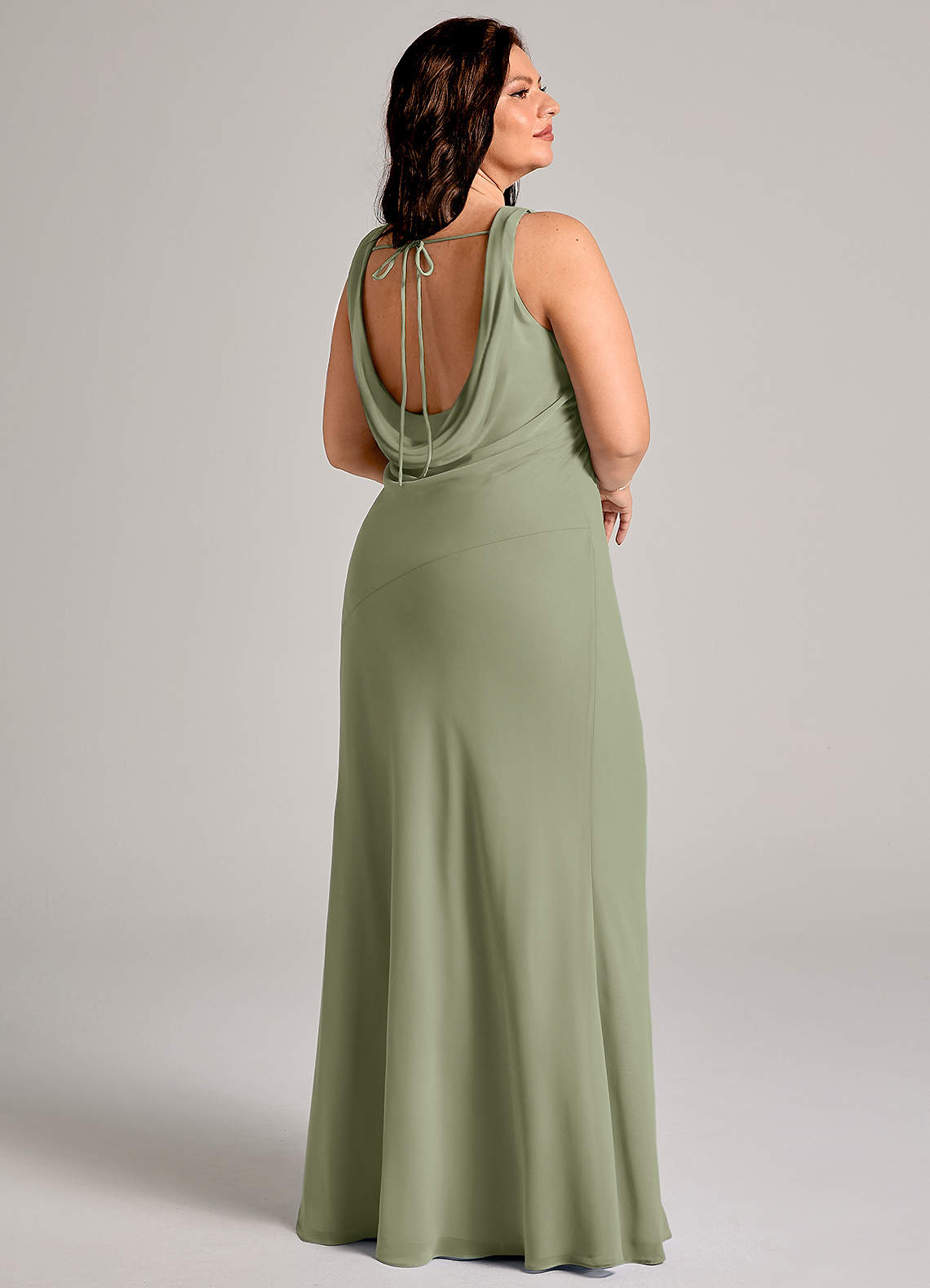 Azazie Rylina Bridesmaid Dresses Pistachio Mermaid Pleated Chiffon Dress image7