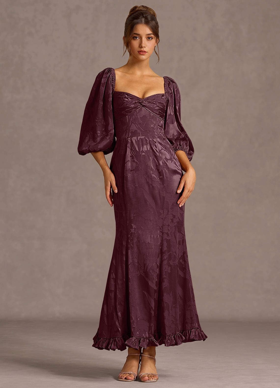 Elarion Dark Purple Maxi Dress image1