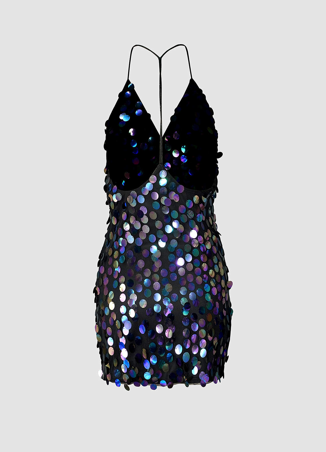 Brightest Moment Black Multi Sequin Bodycon Mini Dress image1