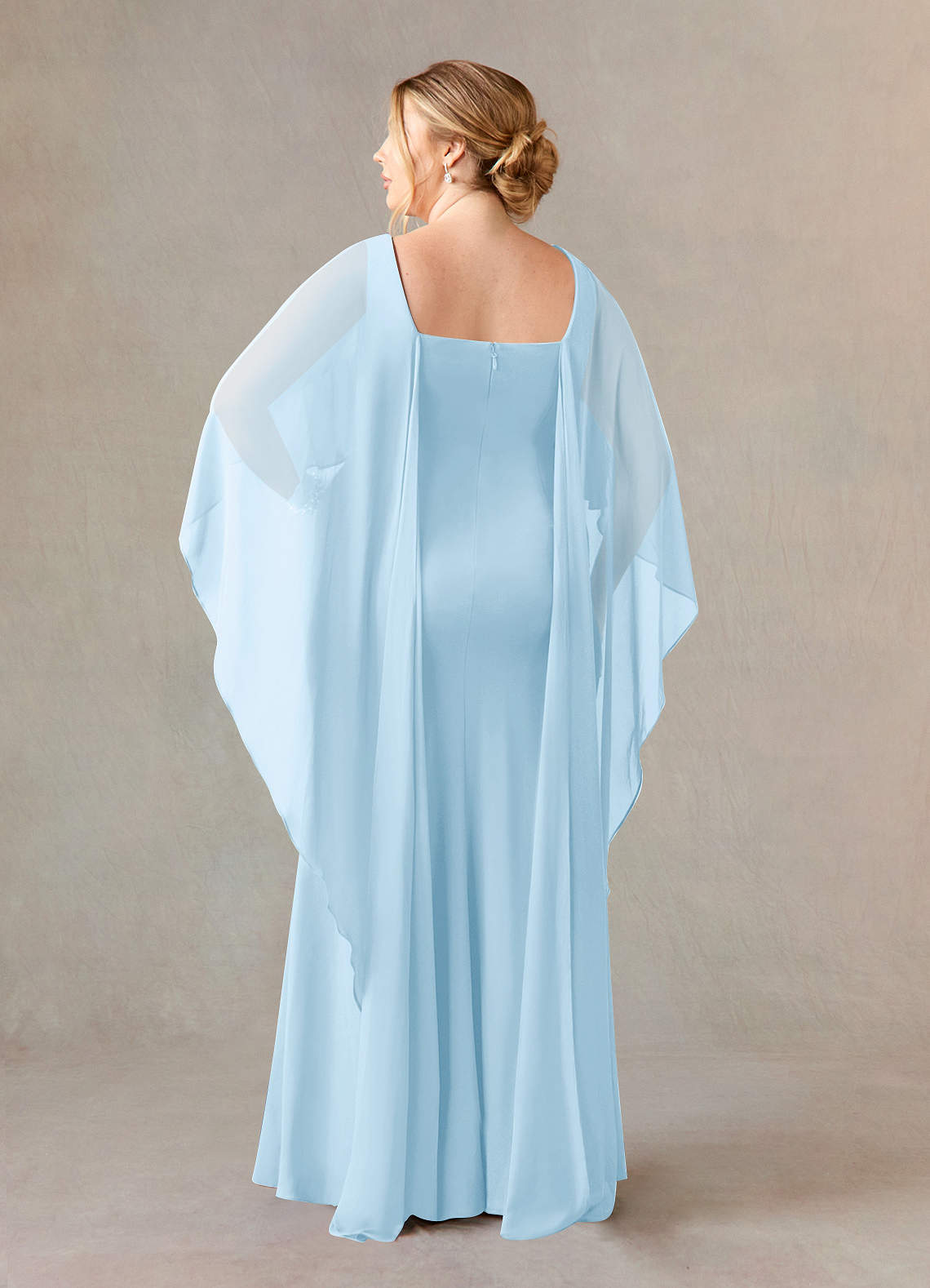 Azazie Dion vestidos de madre de la novia Vestido de Azul Cielo de Crepé elástico de Recto con Scoop image8