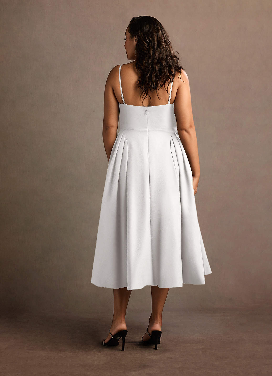 knee length dresses for ladies Providence Strappy Back Midi Dress White– Selfie Leslie main image 1