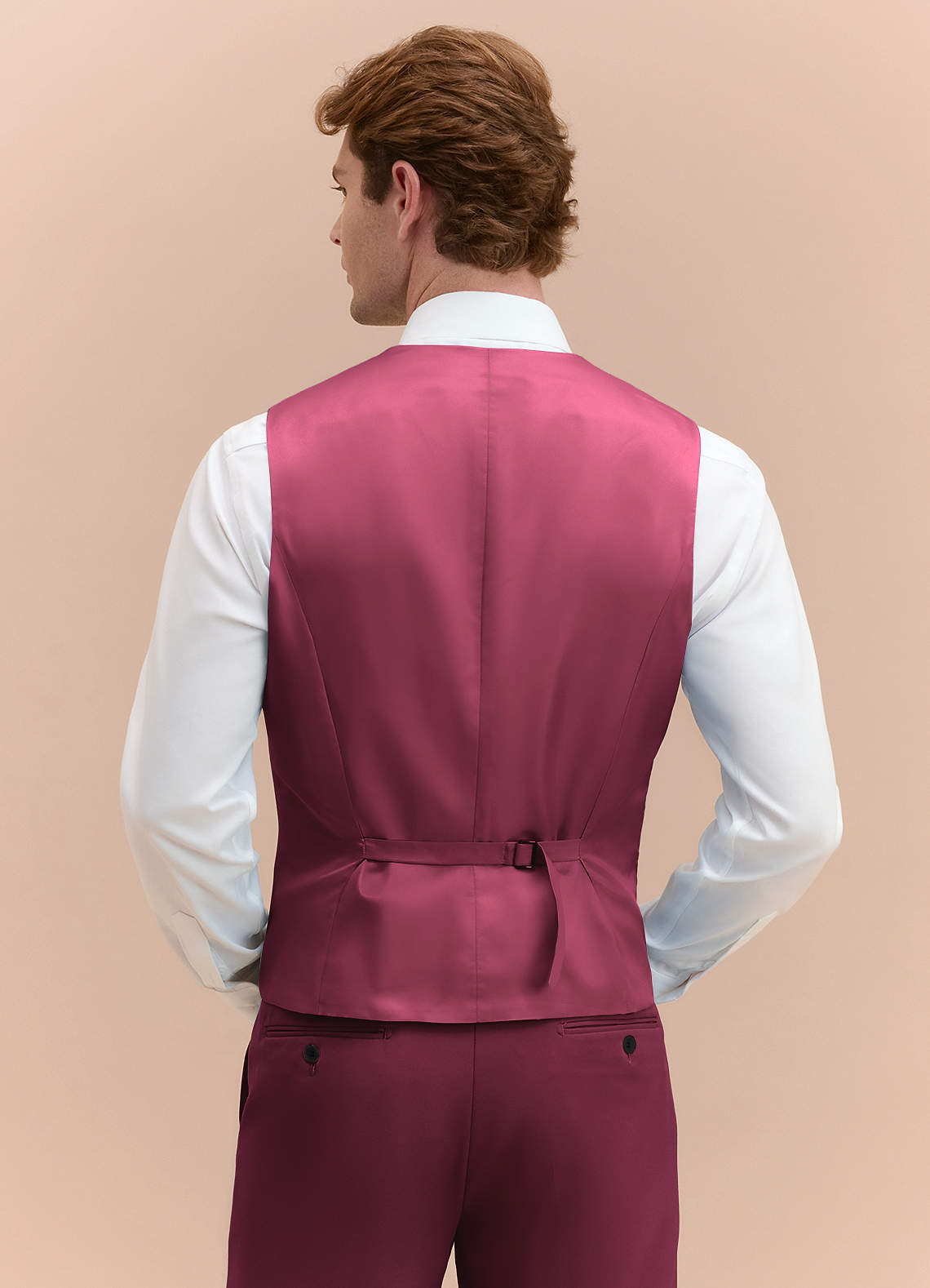 front James Burgundy Structured Stretch Suit Vest