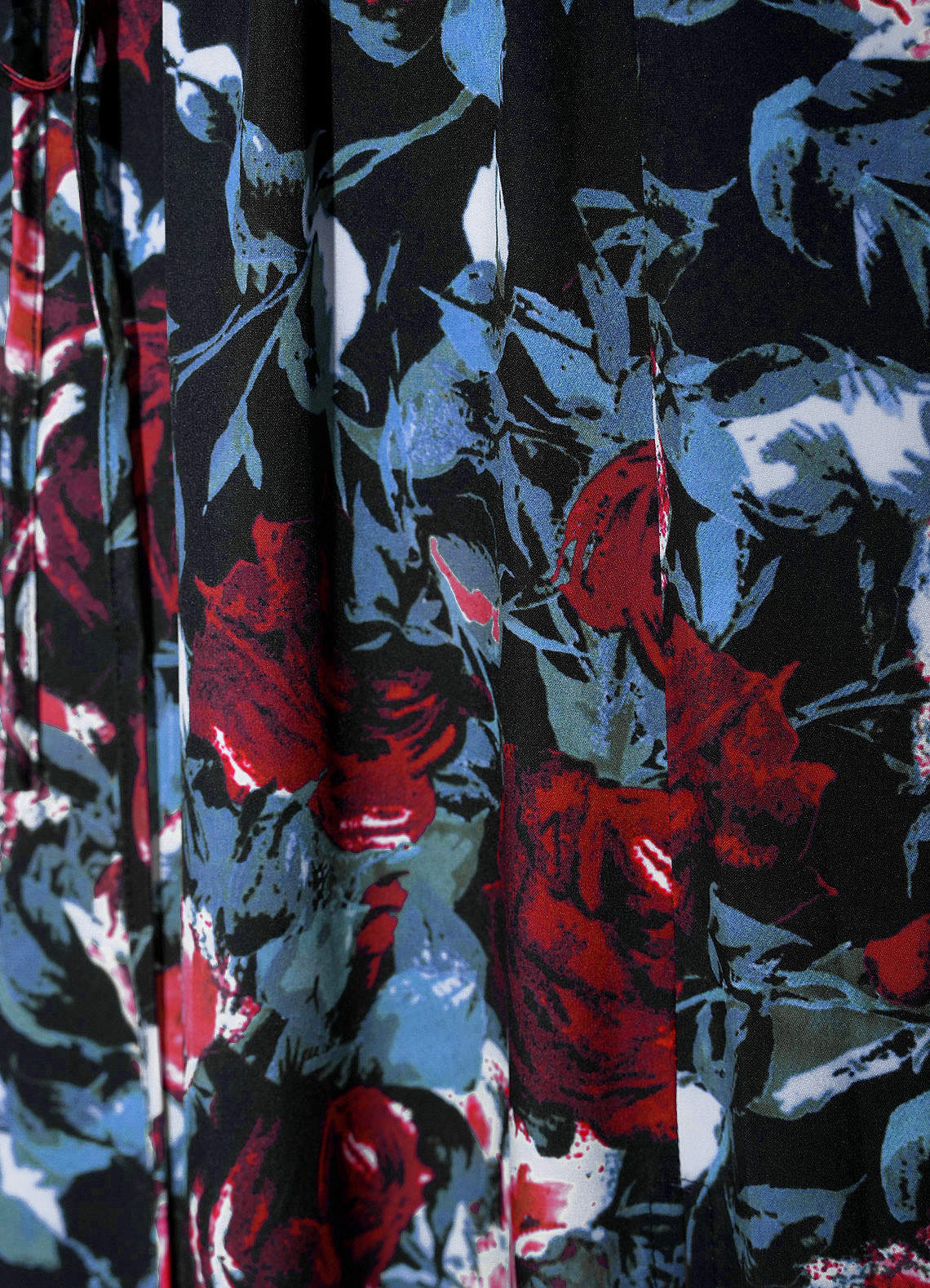Watch Me Bloom Black Floral Print Halter Maxi Dress image1