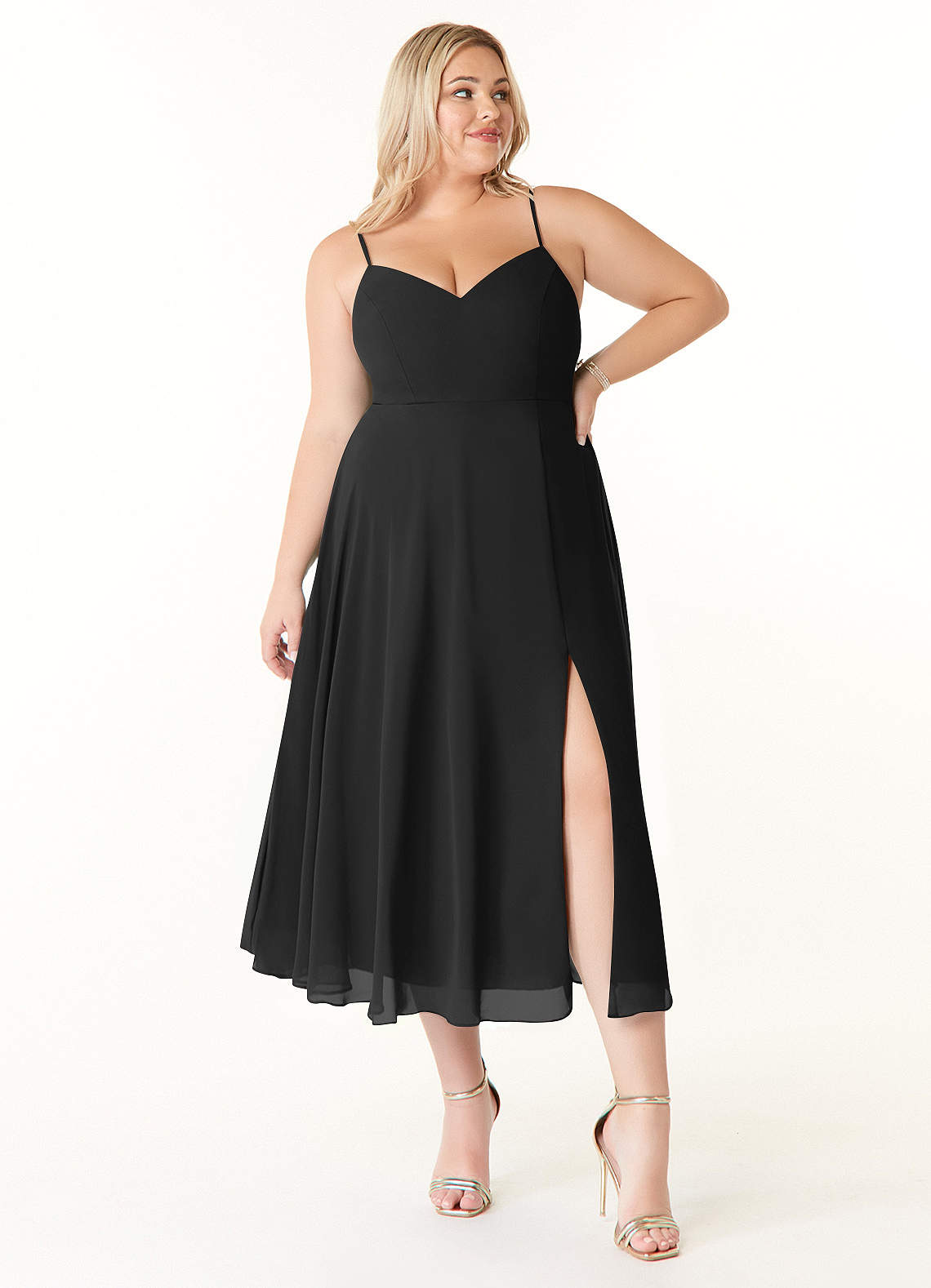 Black Tea Length Bridesmaid Dresses