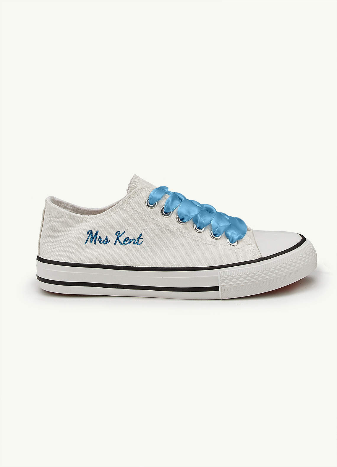 front Personalized Ribbon Canvas Sneakers
