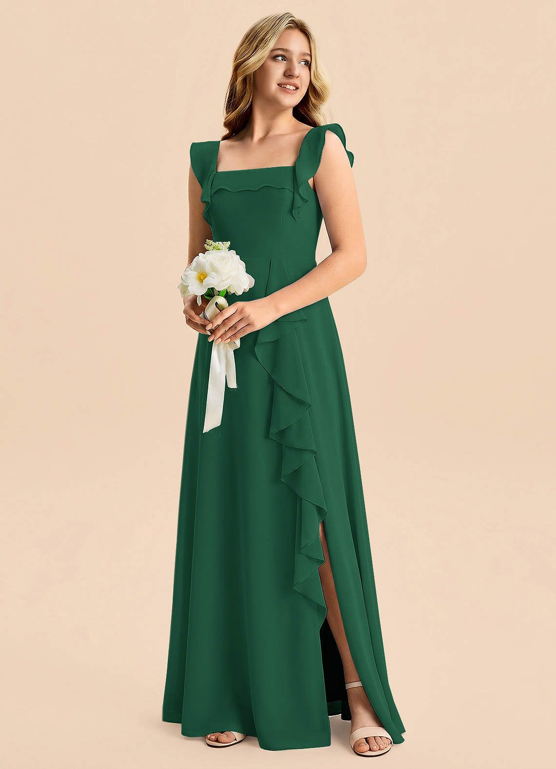 junior green dress Azazie Nori Mint green