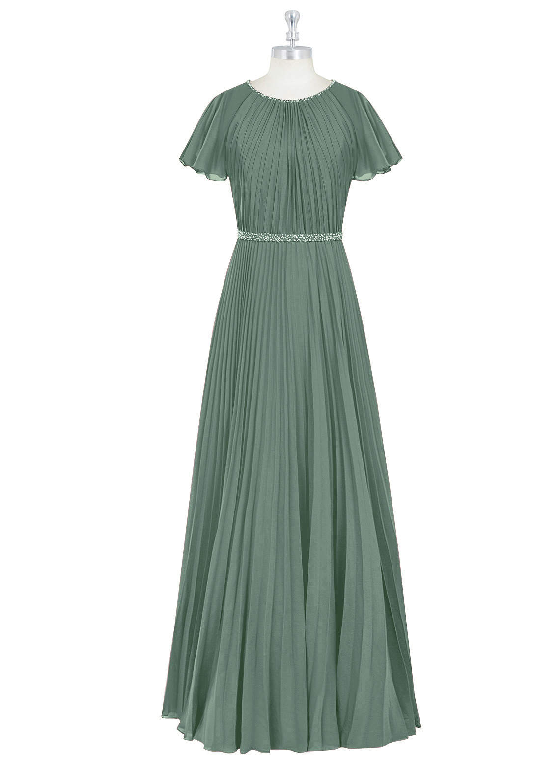 Azazie Kara Modest Bridesmaid Dresses A-Line Pleated Chiffon Floor-Length Dress image6