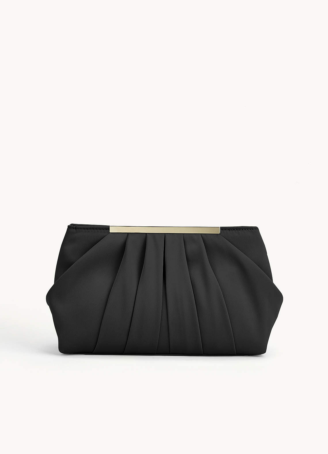 front 매칭 컬러 스트레치 새틴 플리츠 클러치