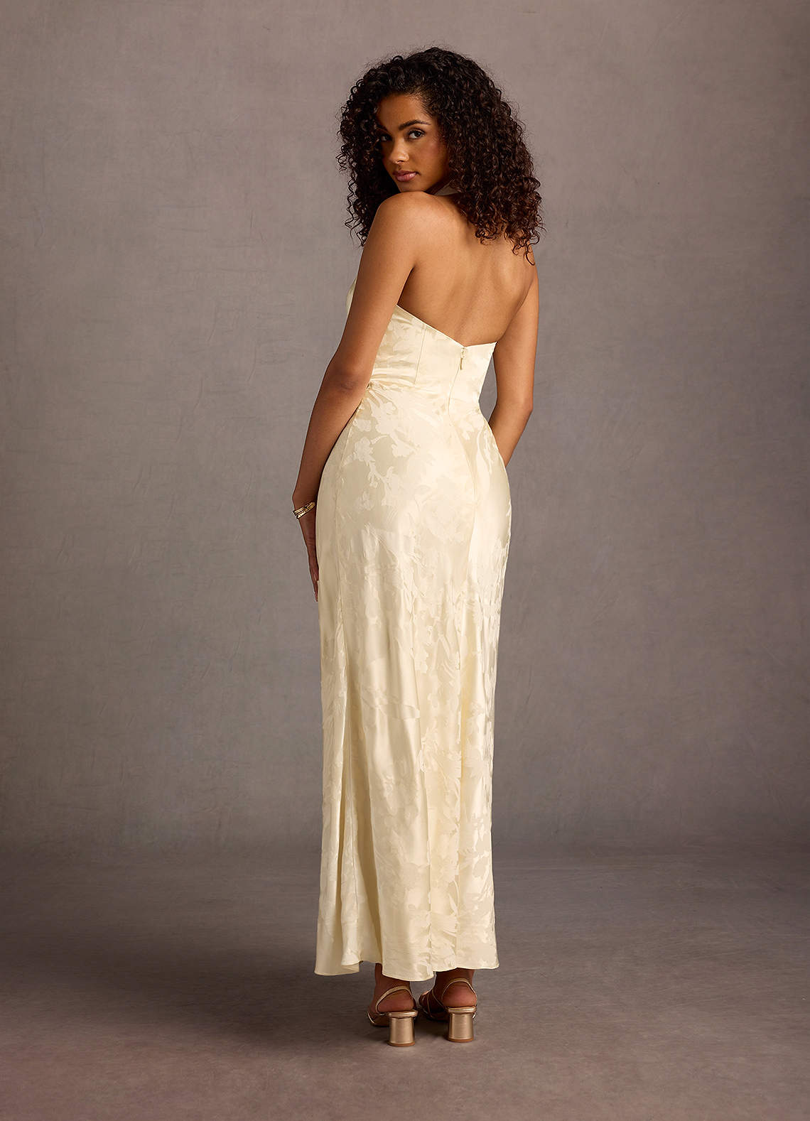 Janae Cream Halter Maxi Dress Ready to Ship | Azazie