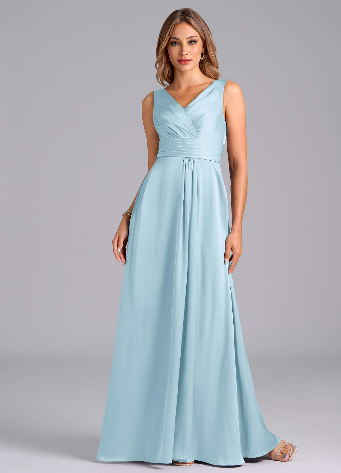 D Honneur Vestidos De Damas De Honor Azul Cielo Vestidos De Dama De Honor  Color Azul, image size:1140x1578