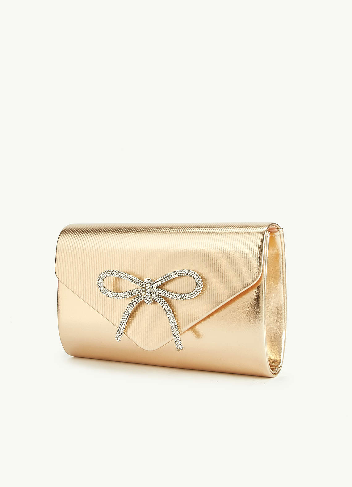 front Bow Decor Rhinestone Clutch Bag