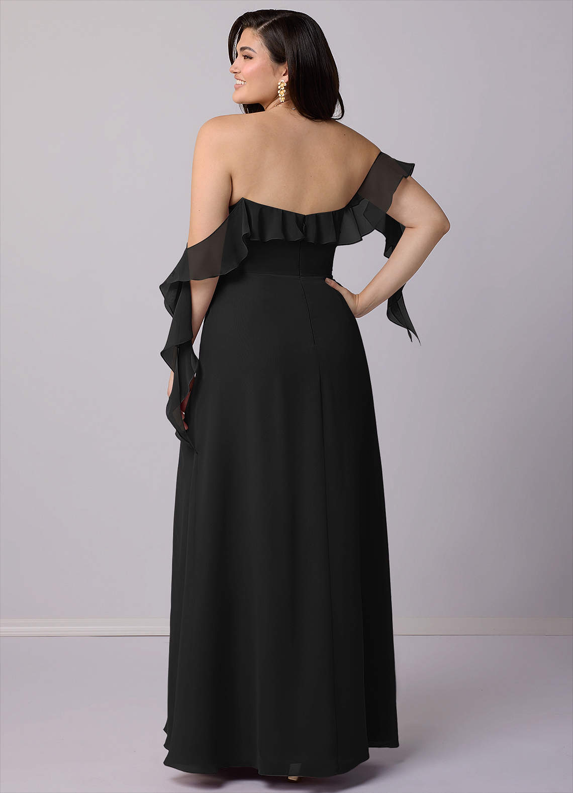 barbie black evening dress Barbie™ ❤ AZAZIE 1019 Ready to Ship Black Chiffon Bridesmaid Dresses
