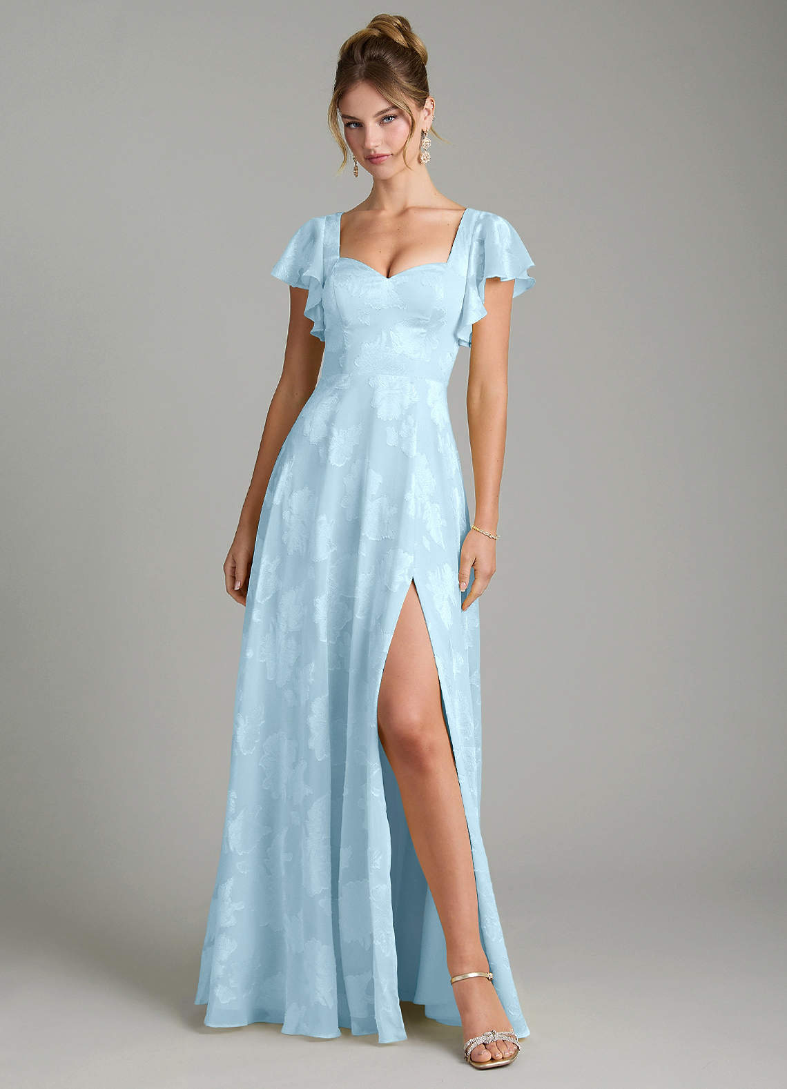 jacquard bridesmaid dress Azazie Bondi Back Zip Sleeve Length