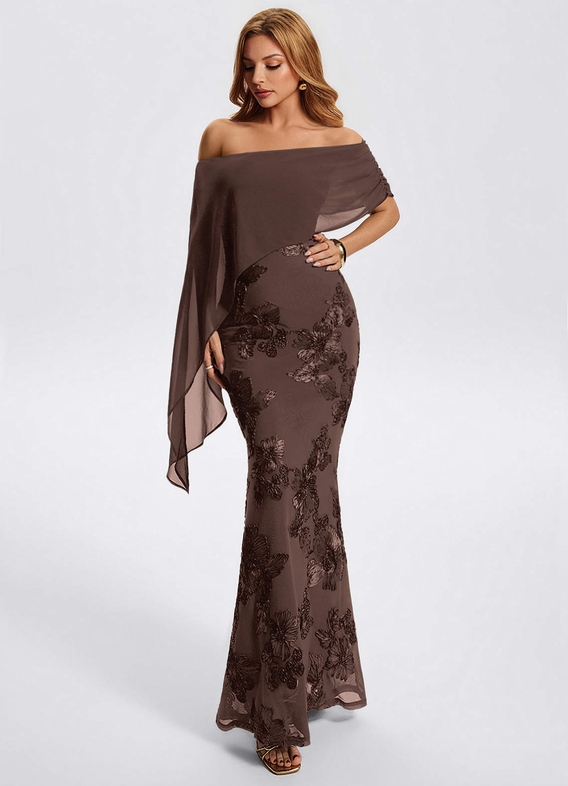 mocha brown formal dress Rhiannon Maxi filter-type-dressers