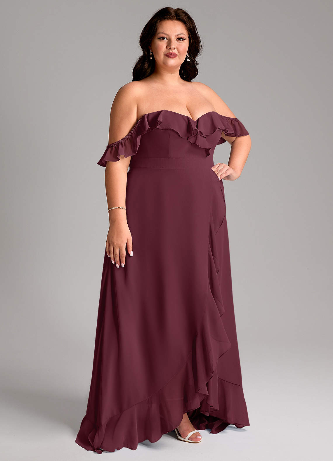 burgundy fly dresses Rosina Burgundy Halter-Neck Draped Maxi Dress With Sash – Club L London main image 0