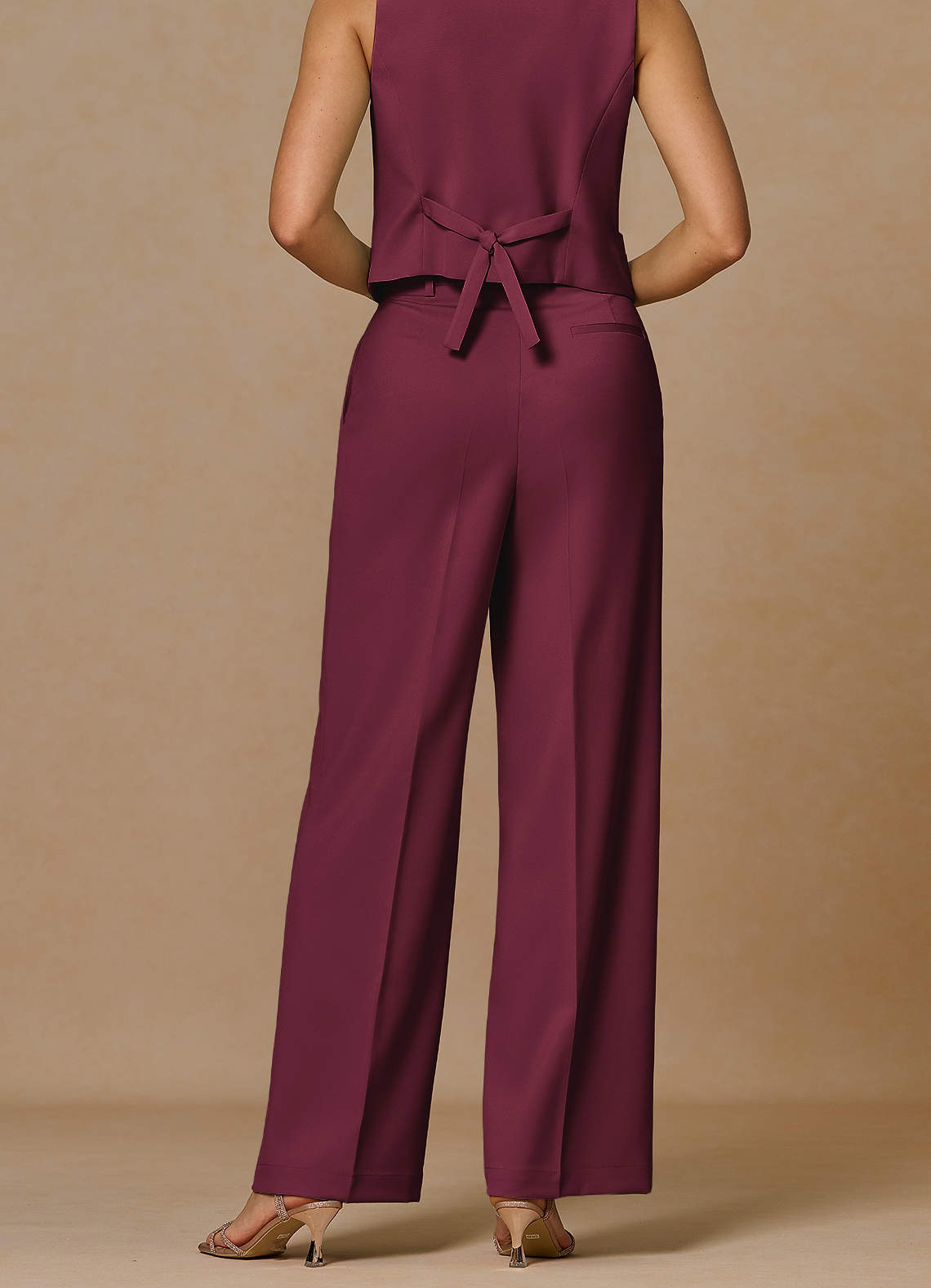 front Rowan Burgundy Refined Weave Performance pants