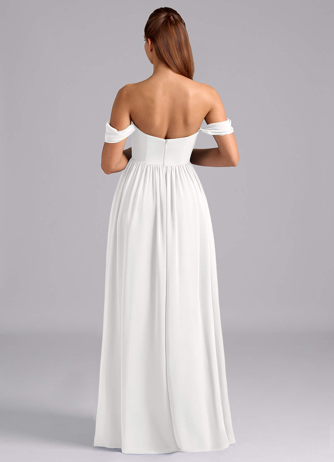 Azazie Saige Gravid brudtärna klänningar Klä A-Linje Plisserad Golvlängd Chiffong image1