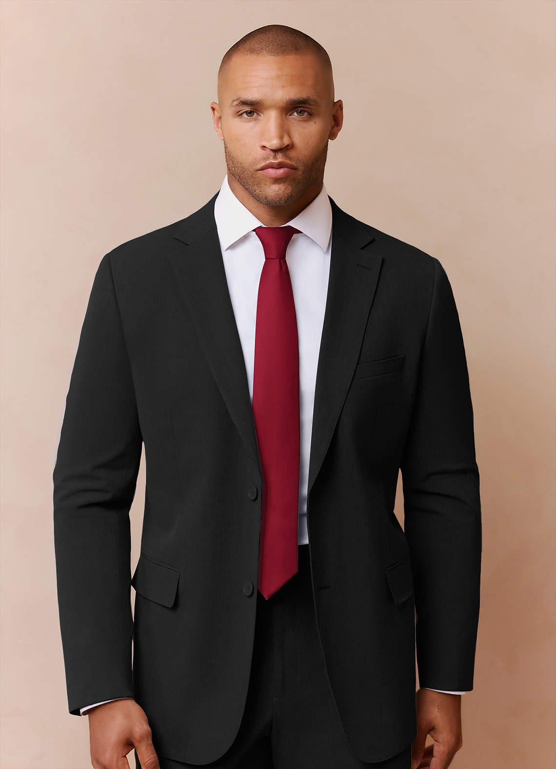 front Savile Black Wool Blend Suit Jacket