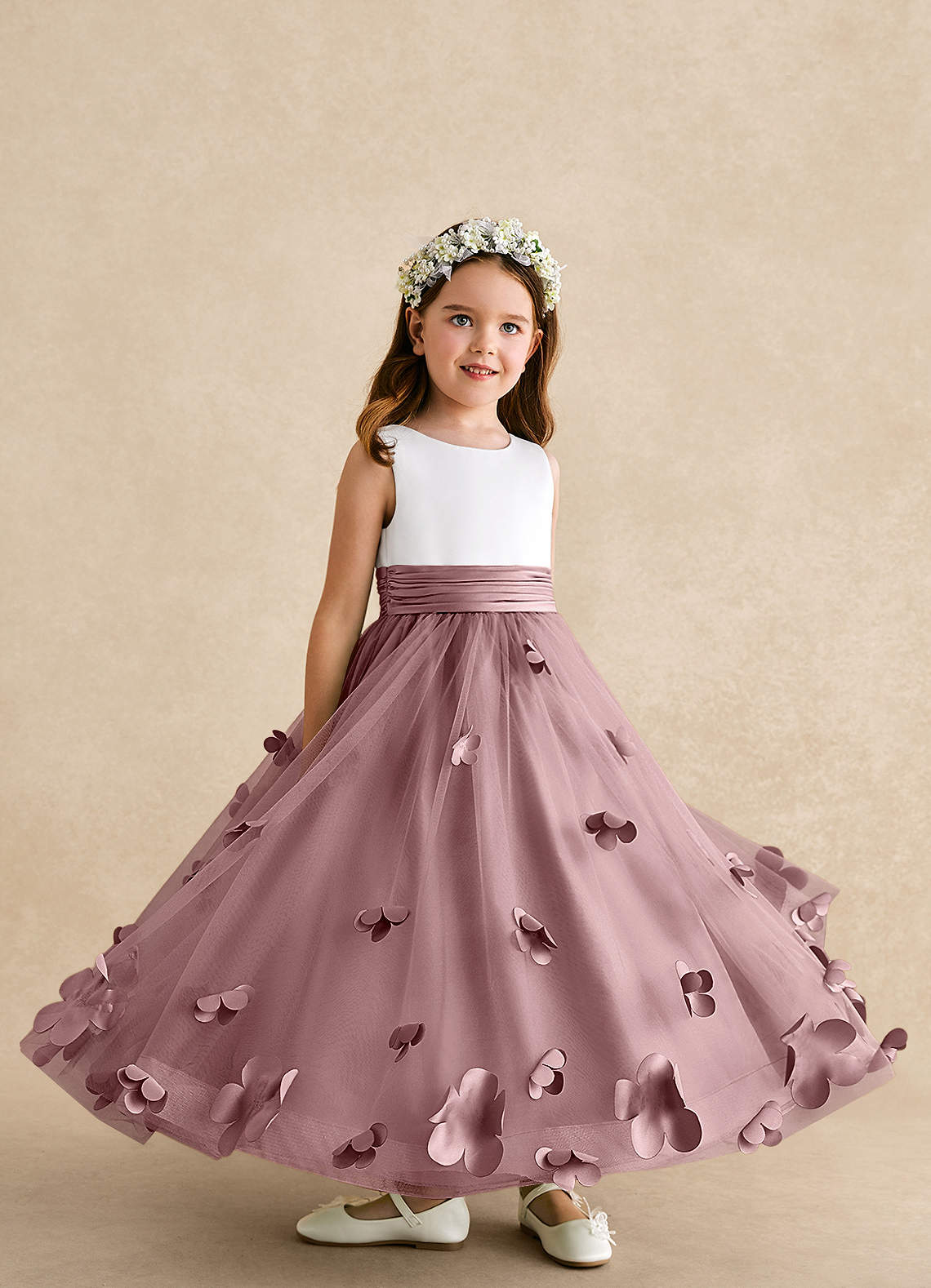 Azazie Vi Dusty Rose A-Line Sleeveless Tulle Dress | Azazie Azazie Vi Dusty Rose A-Line Sleeveless Tulle Dress | Azazie
