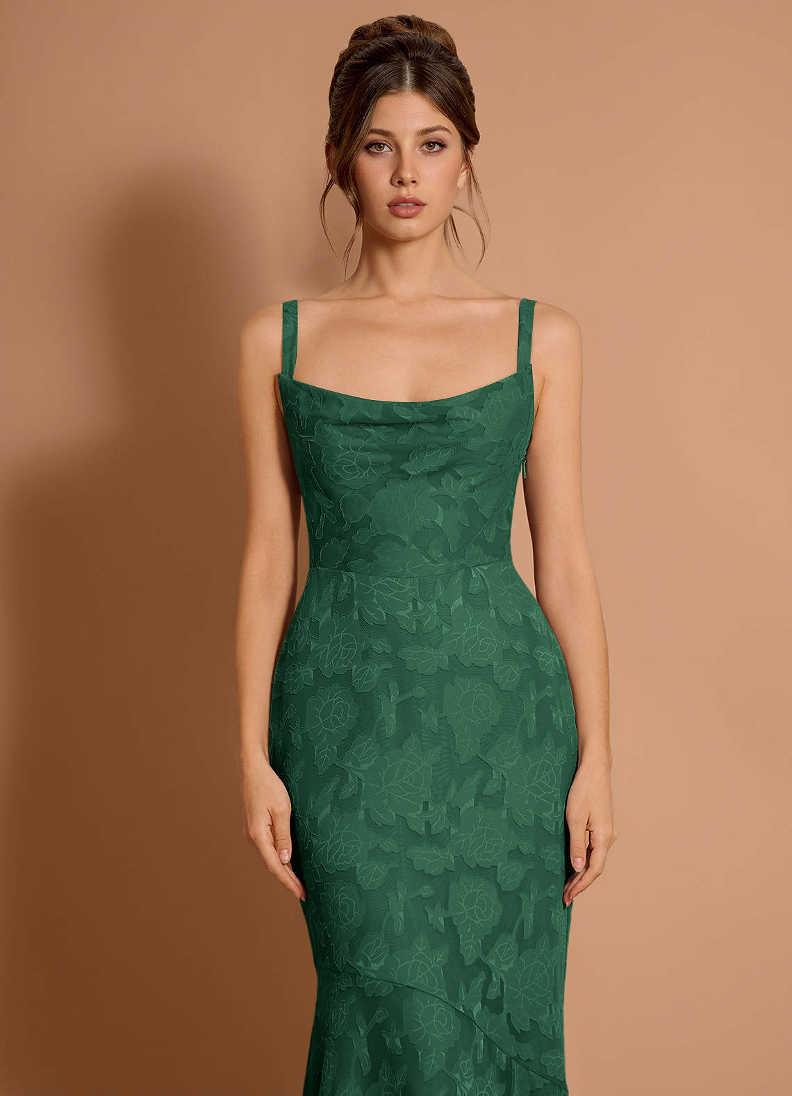 Azazie Floor-Length Maxi Dresses Mermaid Wedding Guest Formal Dresses Cowl Emerald Green Azazie Floor-Length Maxi Dresses Mermaid Wedding Guest Formal Dresses Cowl Emerald Green