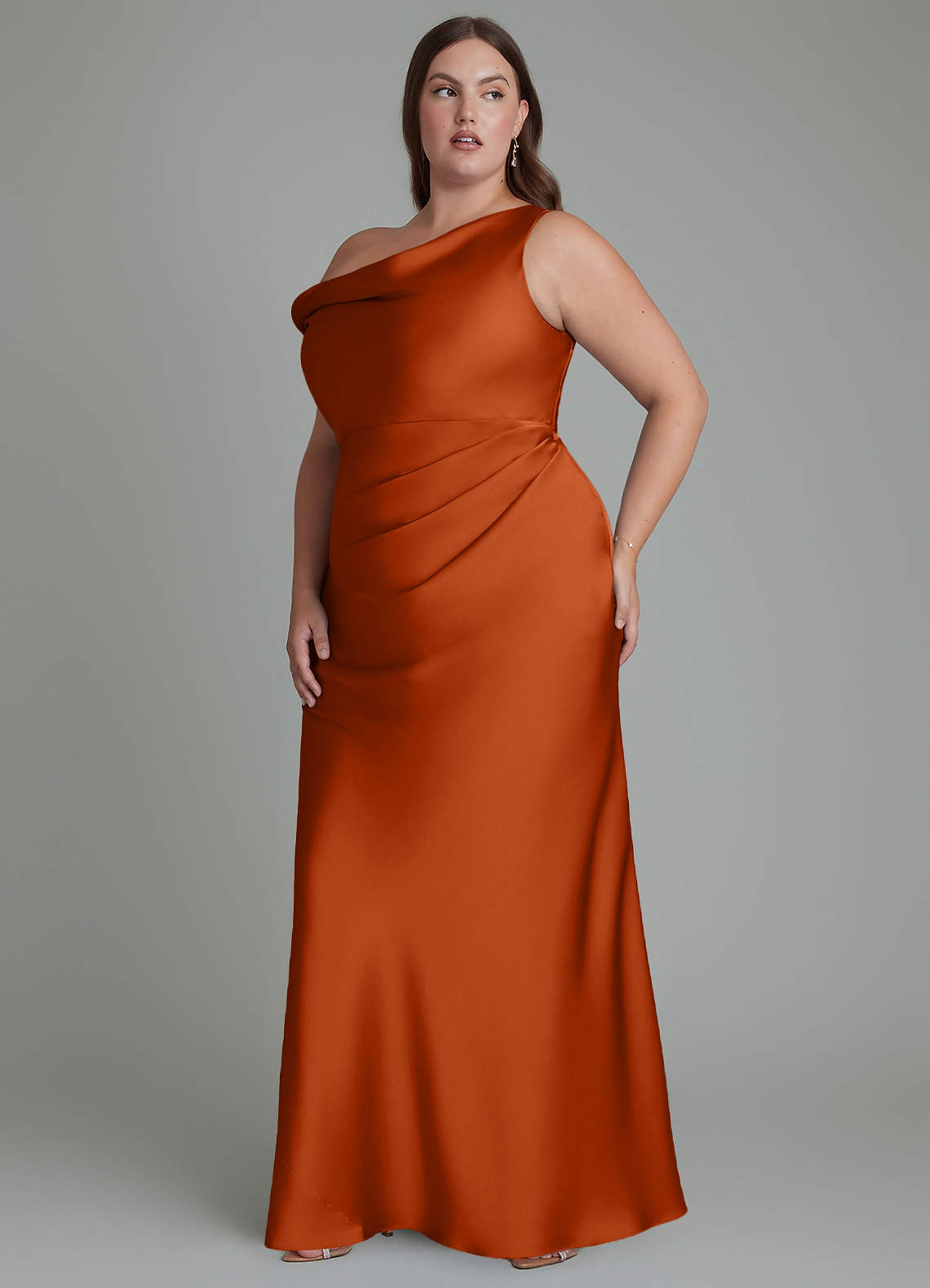 asos burnt orange bridesmaid dress Azazie Mermaid One-Shoulder Floor-Length Stretch Satin Dresses Square Neckline size small SHEIN 2pcs/Set Teen Girls Size:Child 10